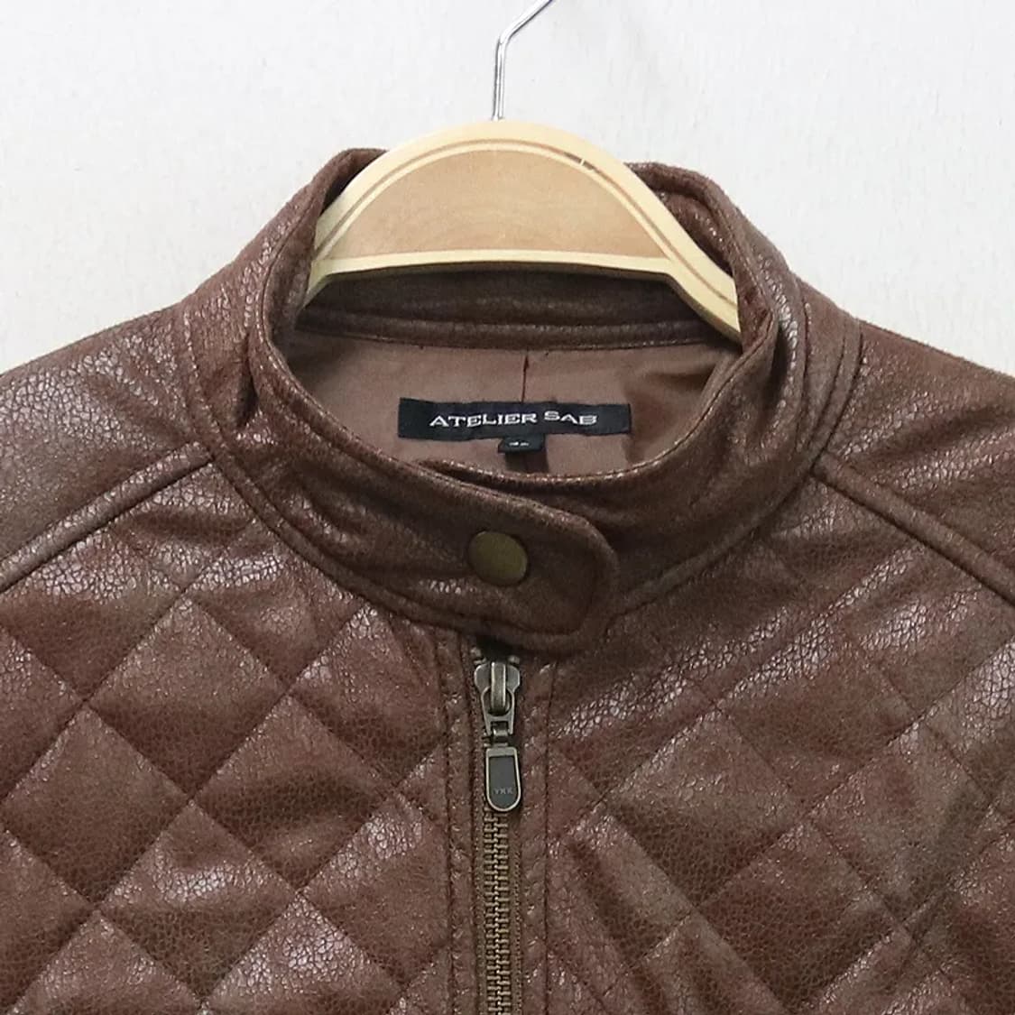 ATELIER SAB 퀼팅 페이크 레더 자켓 61786 상품이미지3