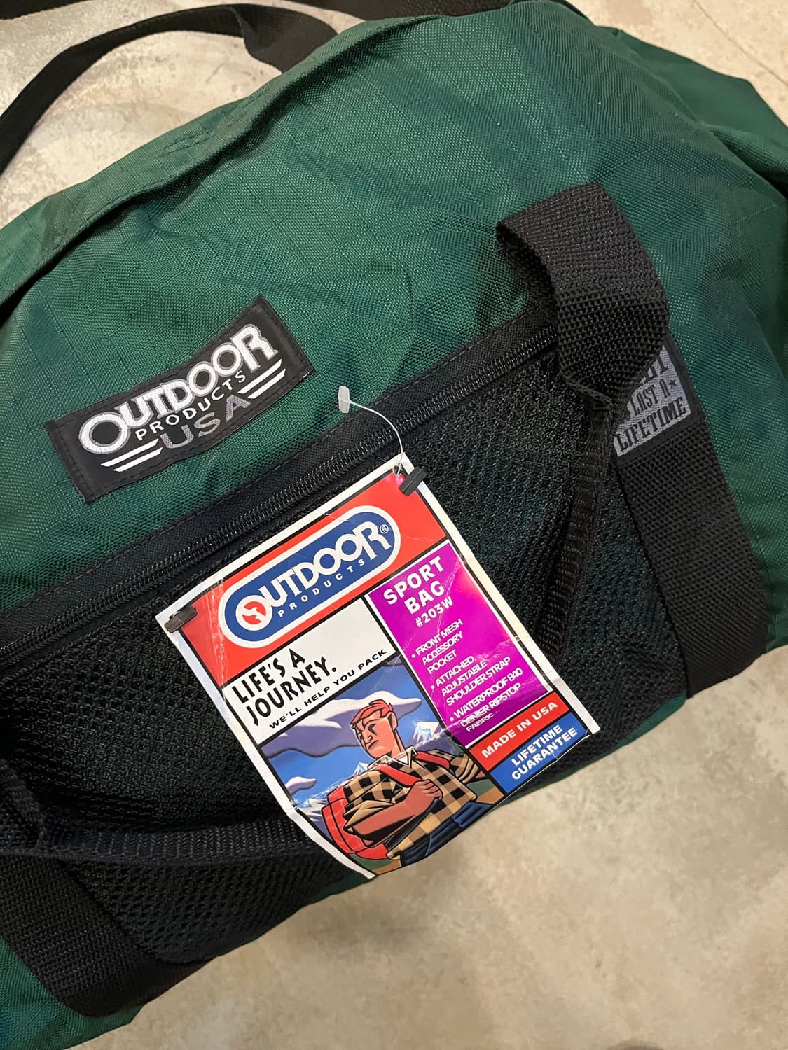 빈티지 90s 아웃도어 더플백 그린 상품이미지3