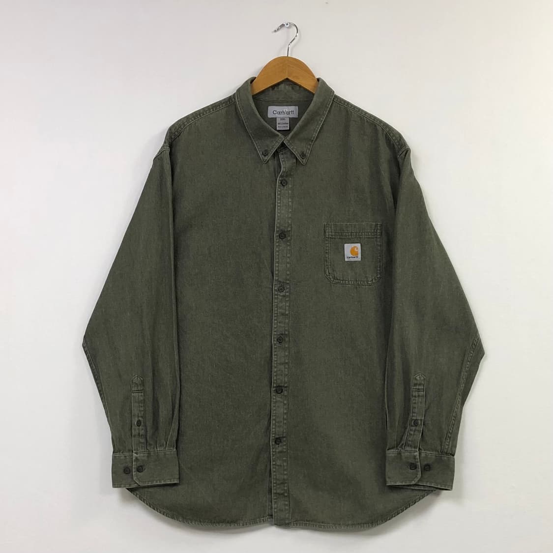 Xxl 칼하트 카키 데님 셔츠 상품이미지2