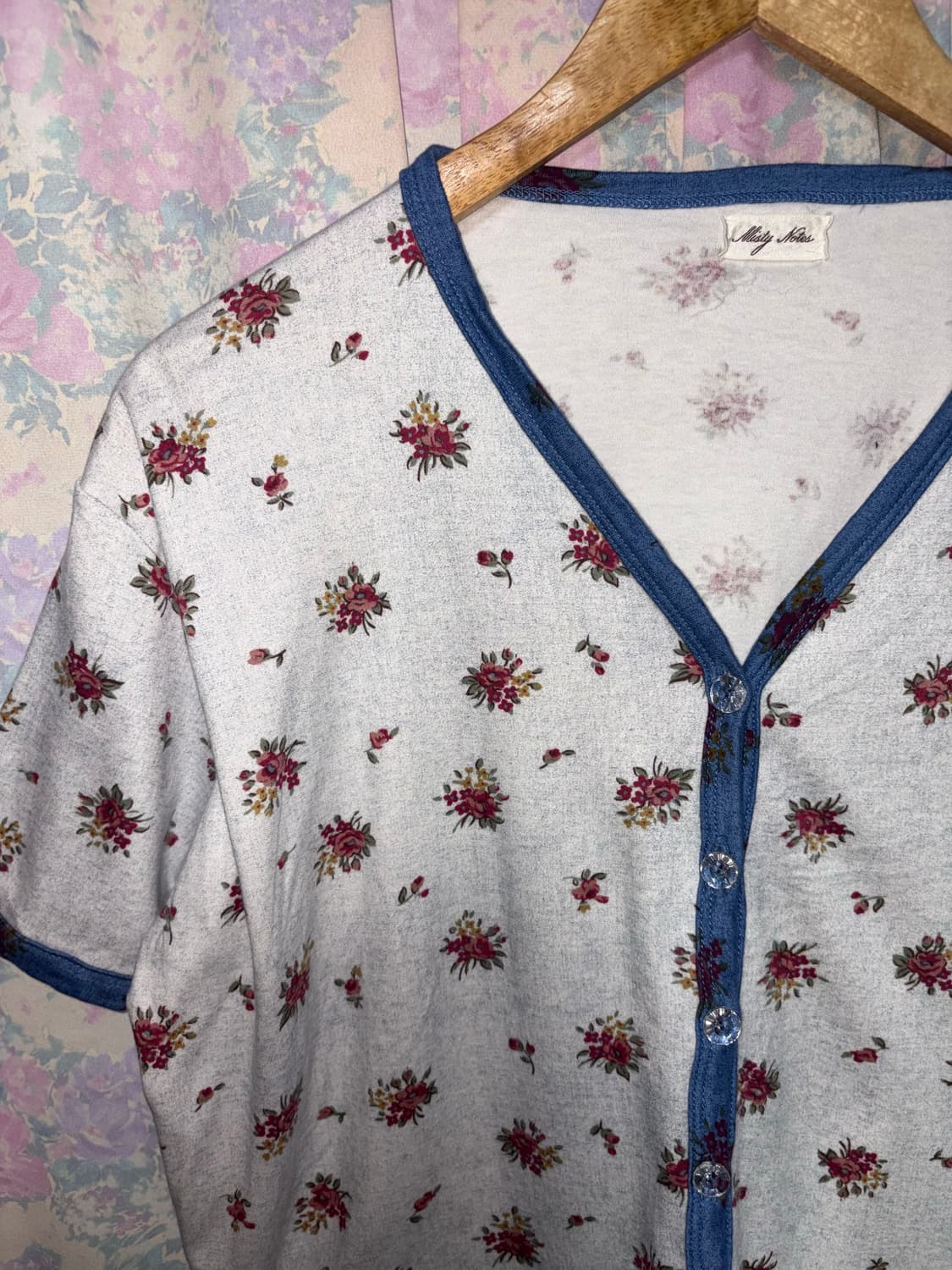 블루 플라워 반소매 가디건 상품이미지7