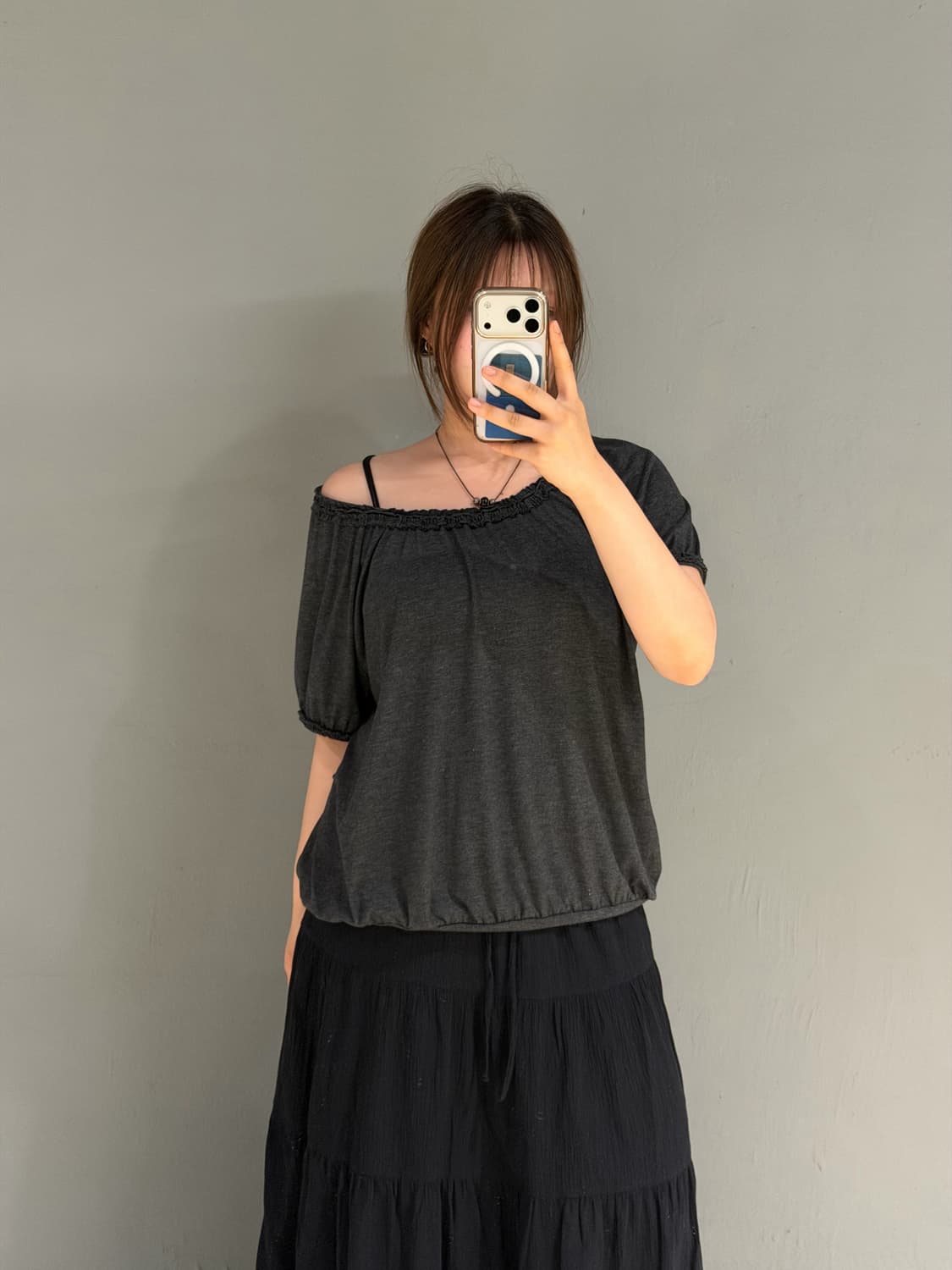 off-shoulder frill detail top 상품이미지2