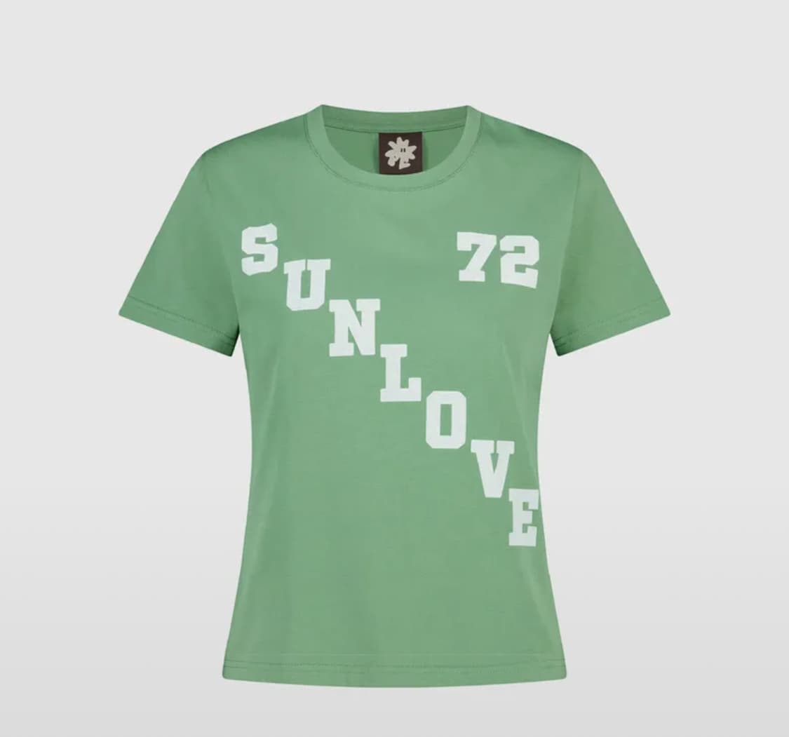 썬러브 W Diagonal Tee Green 상품이미지1