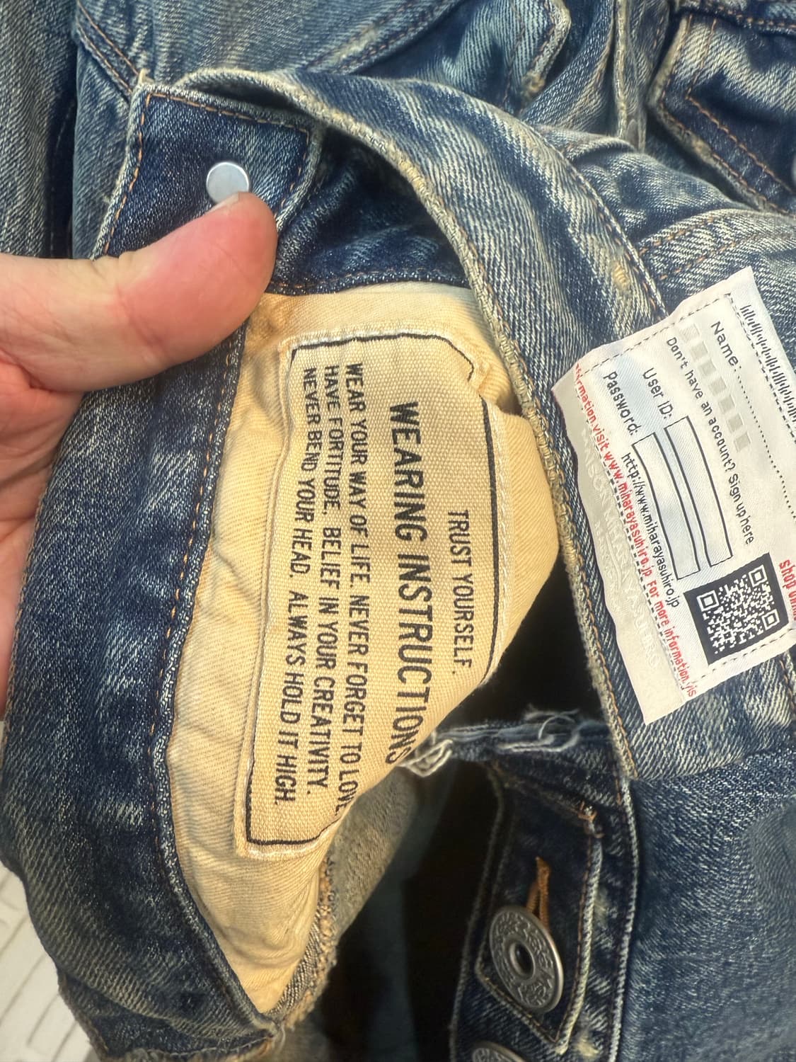 38/55-66 정품 메종 미하라야스히로 콤비네이티드 데님 자켓 팝니다 상품이미지4