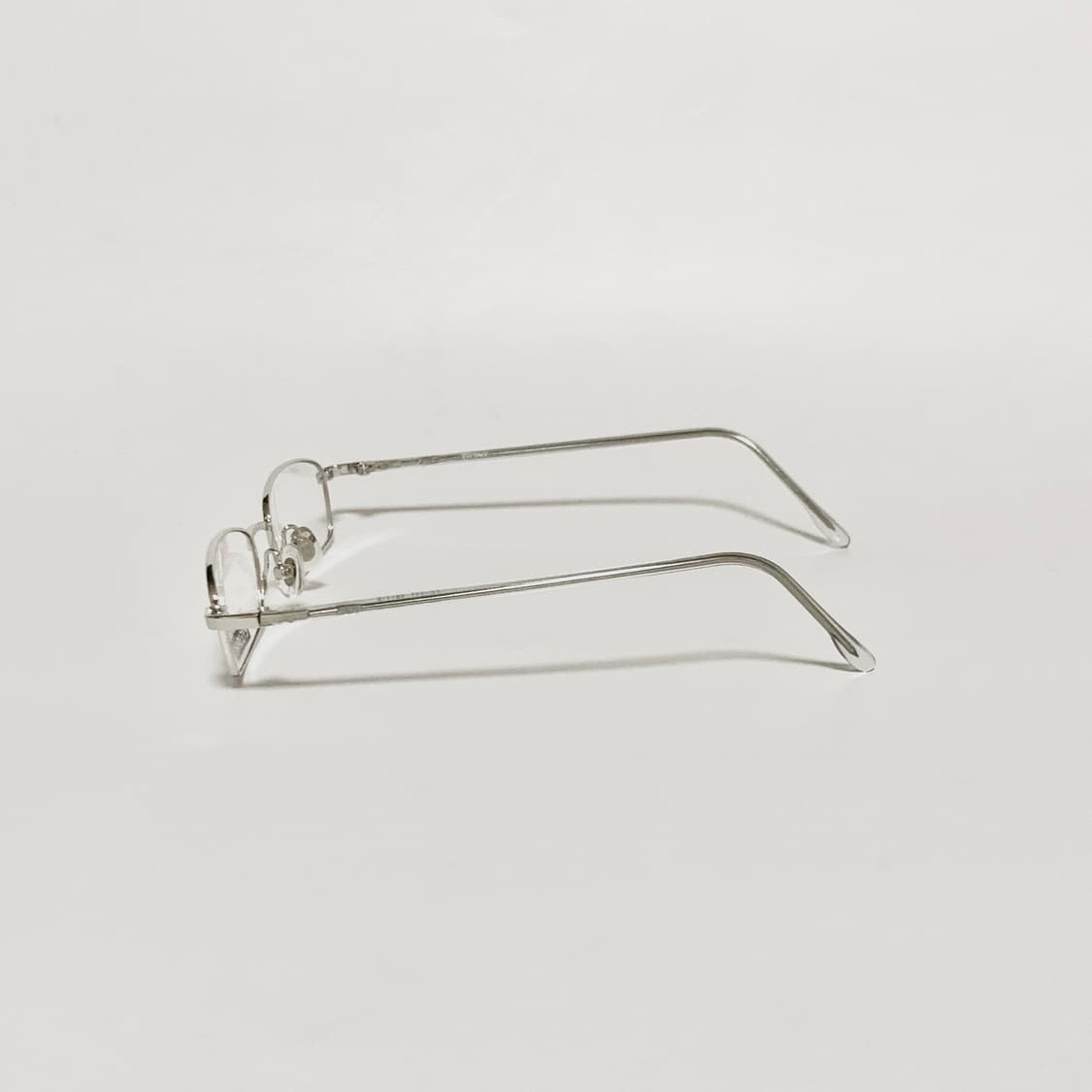 1002 빈티지 데드스탁 메탈 안경테 실버 스퀘어 가벼운 직사각형 데일리 상품이미지4