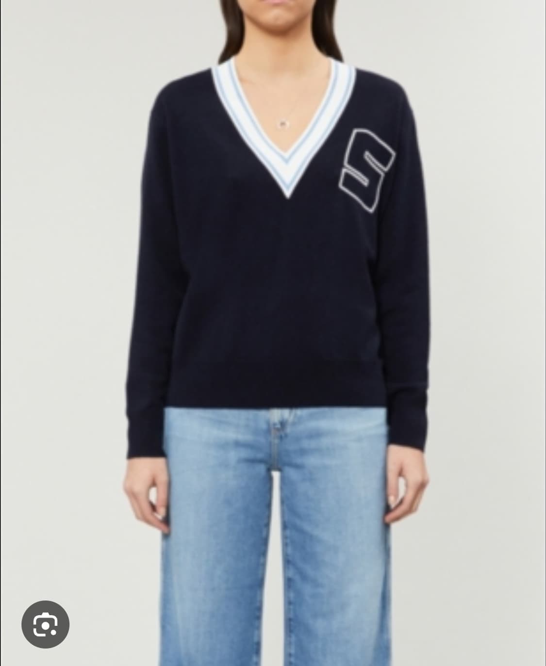 산드로 SANDRO V라인 배색 포인트 울 니트 2사이즈 상품이미지1