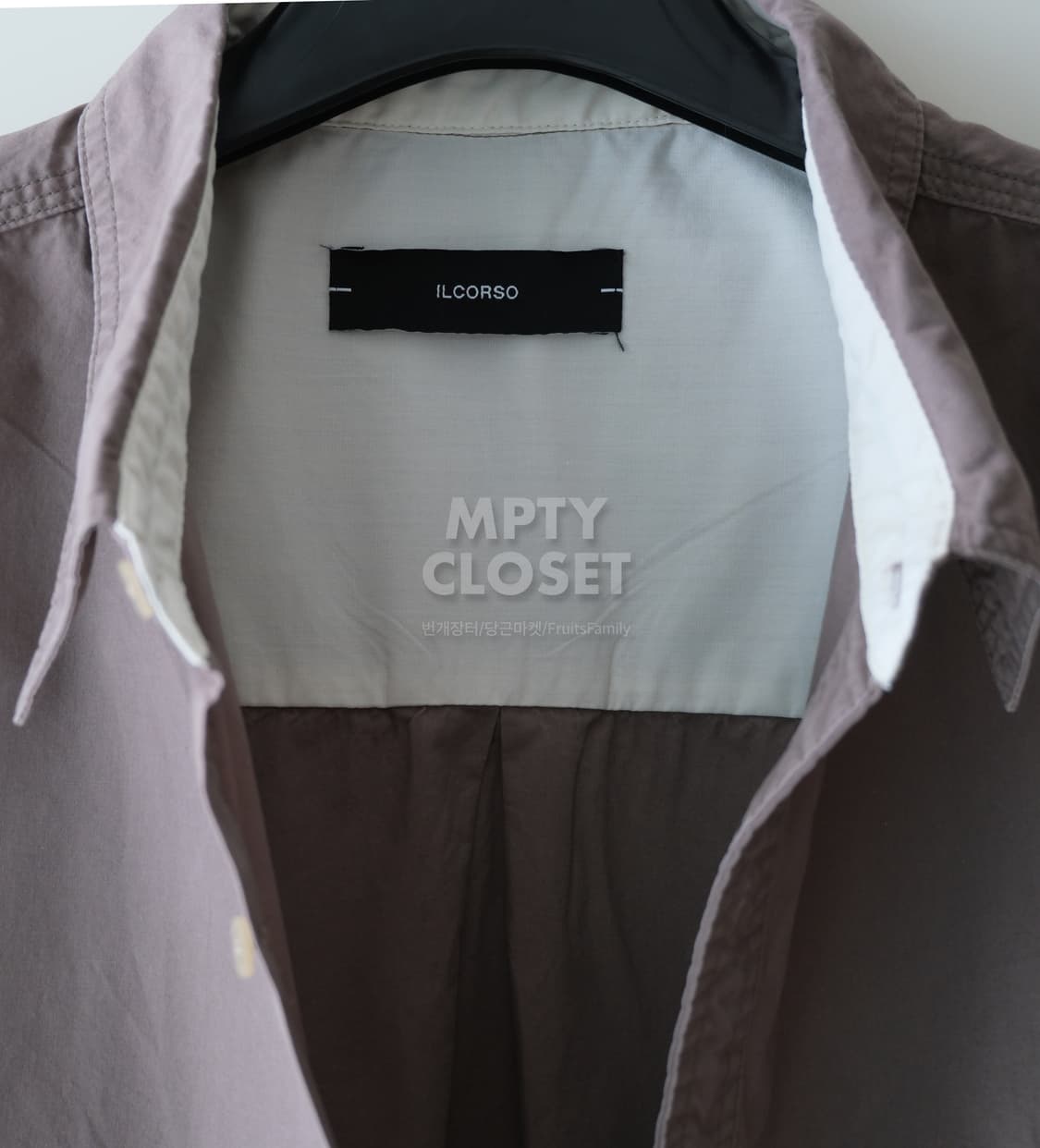 [M/105] 일꼬르소 워시드 반팔 워크셔츠 브라운 상품이미지4