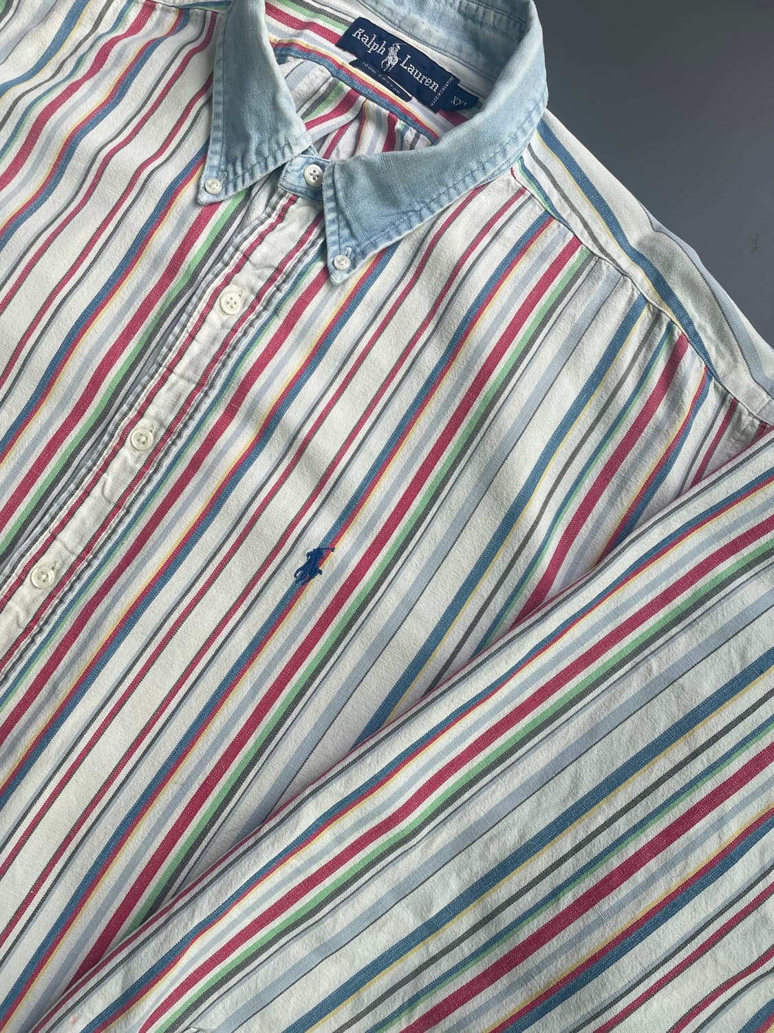 [XXL] 폴로 랄프로렌 데님 카라 멀티 스트라이프 셔츠 상품이미지5