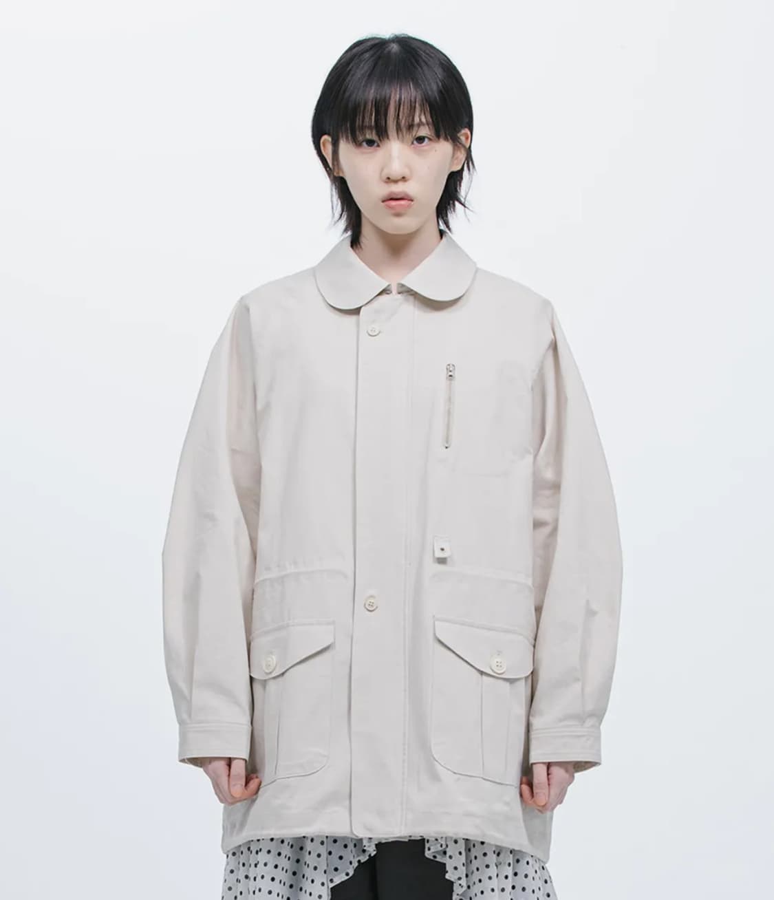 오헤시오 트렌치 카라 점퍼 베이지 상품이미지2