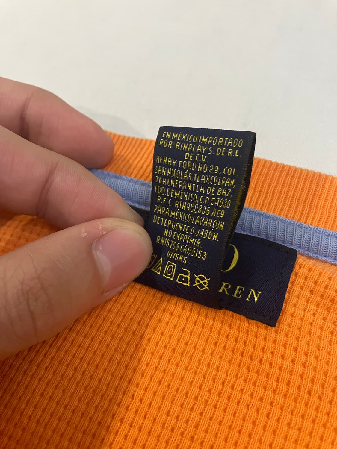 폴로 랄프로렌 와플 써멀 롱슬리브 오렌지 상품이미지4