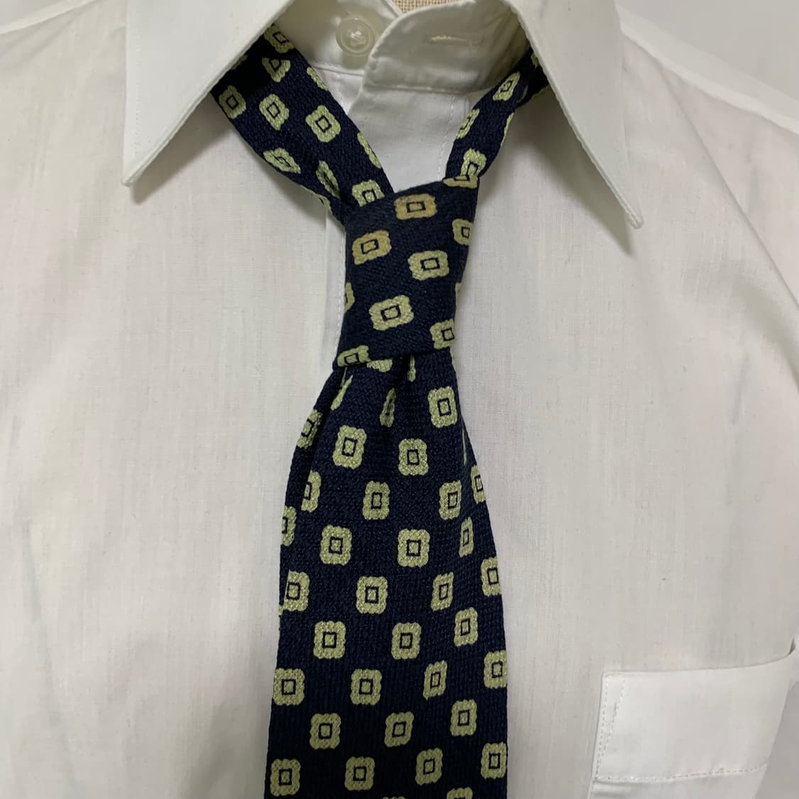 생로랑 빈티지 패턴 넥타이 다크 네이비 입생로랑 상품이미지3