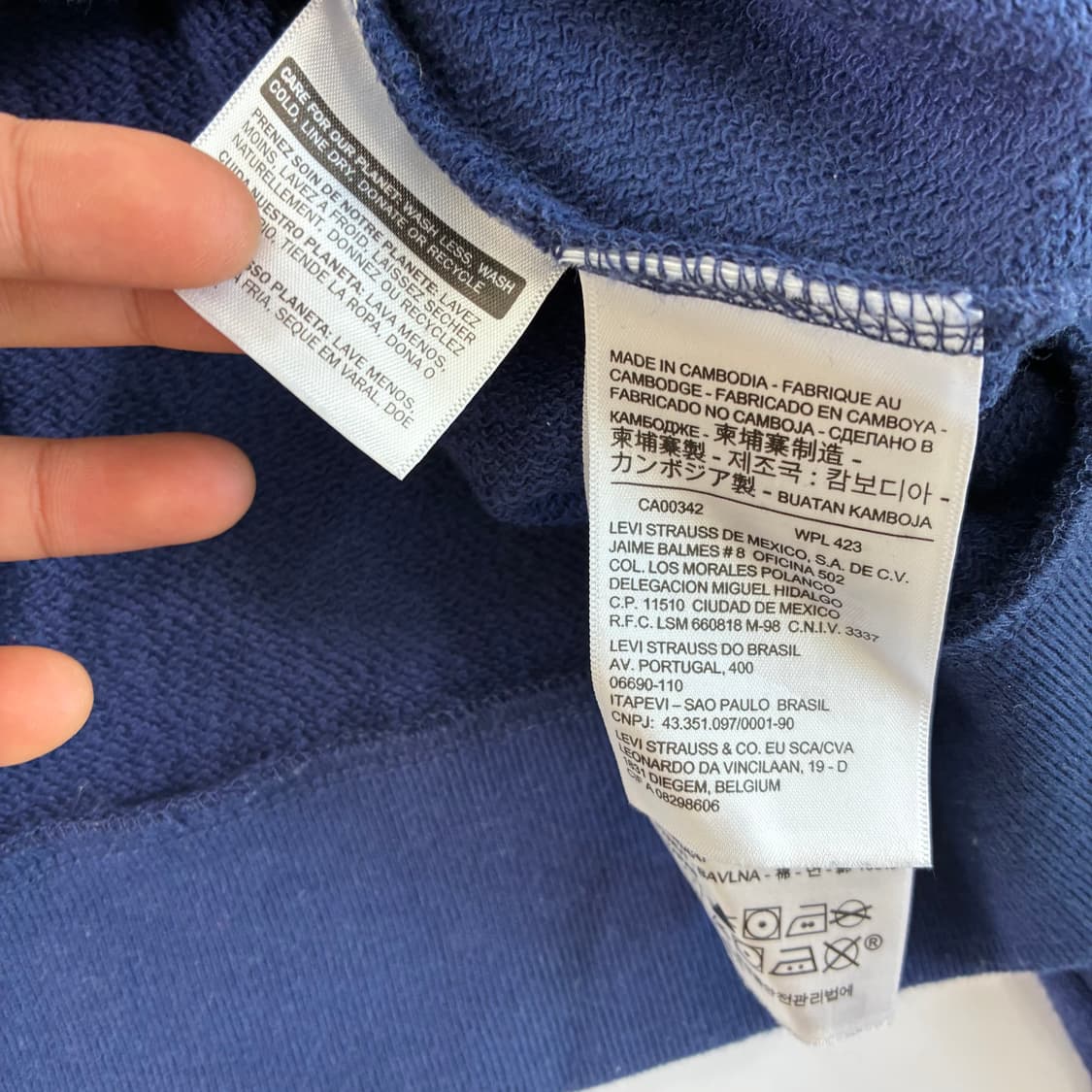 Levi's  리바이스 스펠아웃 빅로고 네이비 후드집업  상품이미지6