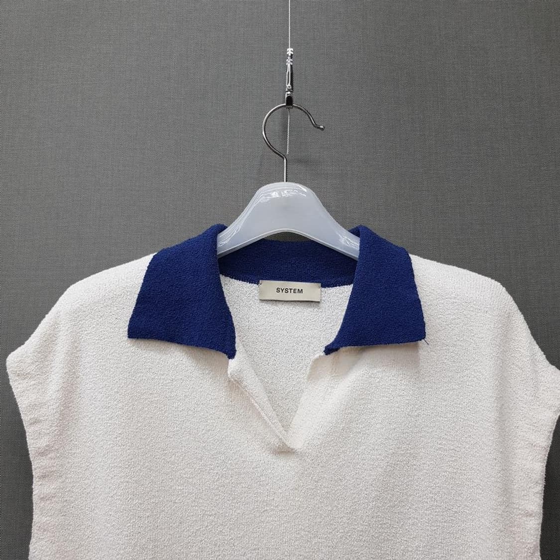 한섬 시스템 2021 배색 카라 니트 베스트 95사이즈 상품이미지2