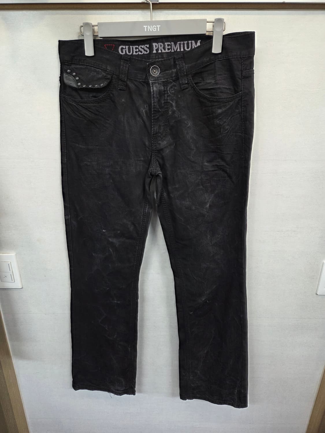 게스 프리미엄 빈티지 스터드 빈티지워싱 데님팬츠 33 상품이미지1