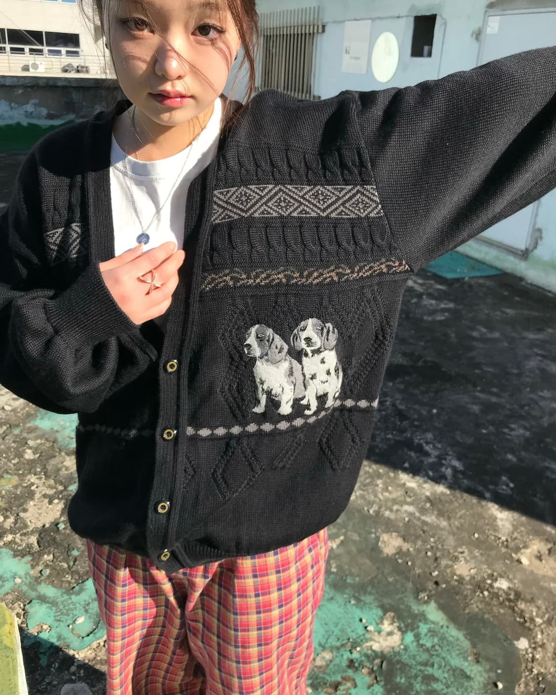 퍼피 자수 가디건  상품이미지4