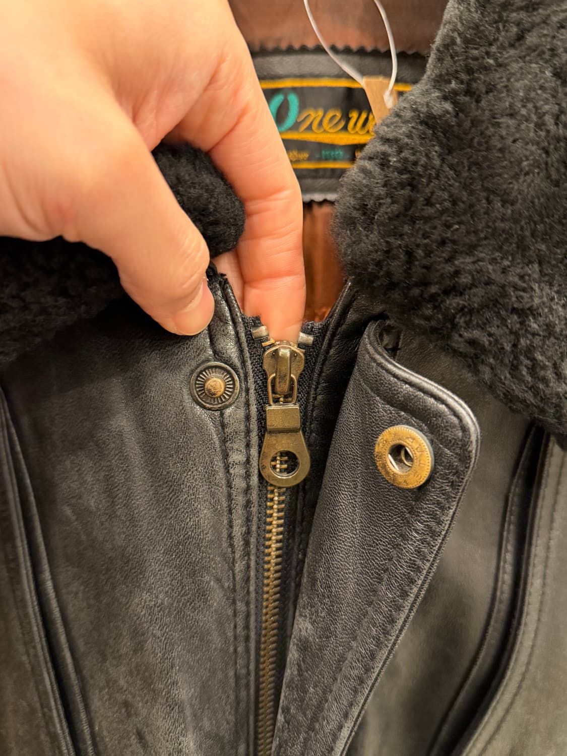 90s Vtg 빈티지 쉽스킨 무스탕 레더 자켓 상품이미지3