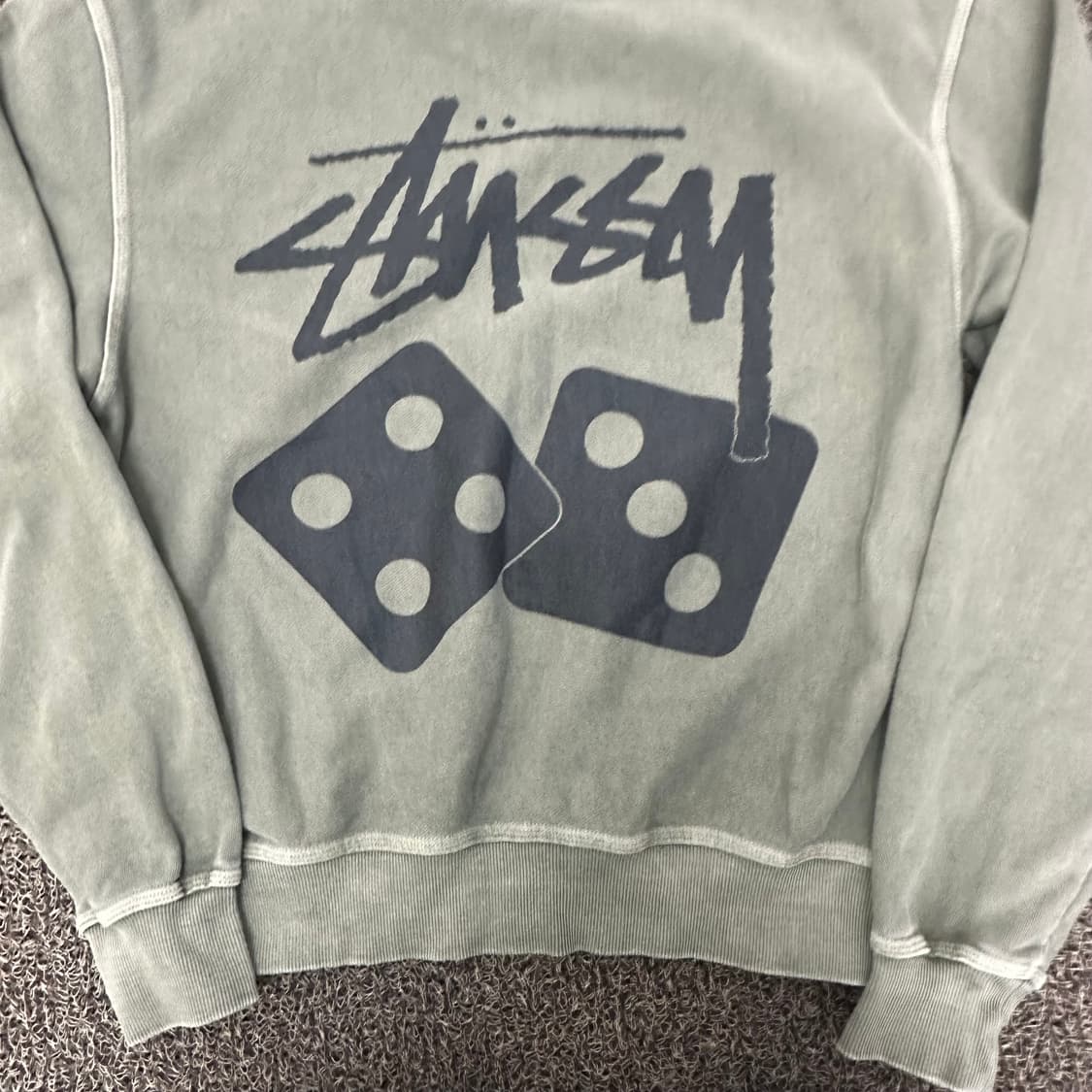 Stussy 스투시 다이스 피그먼트 다이드 맨투맨 카키 S 상품이미지8