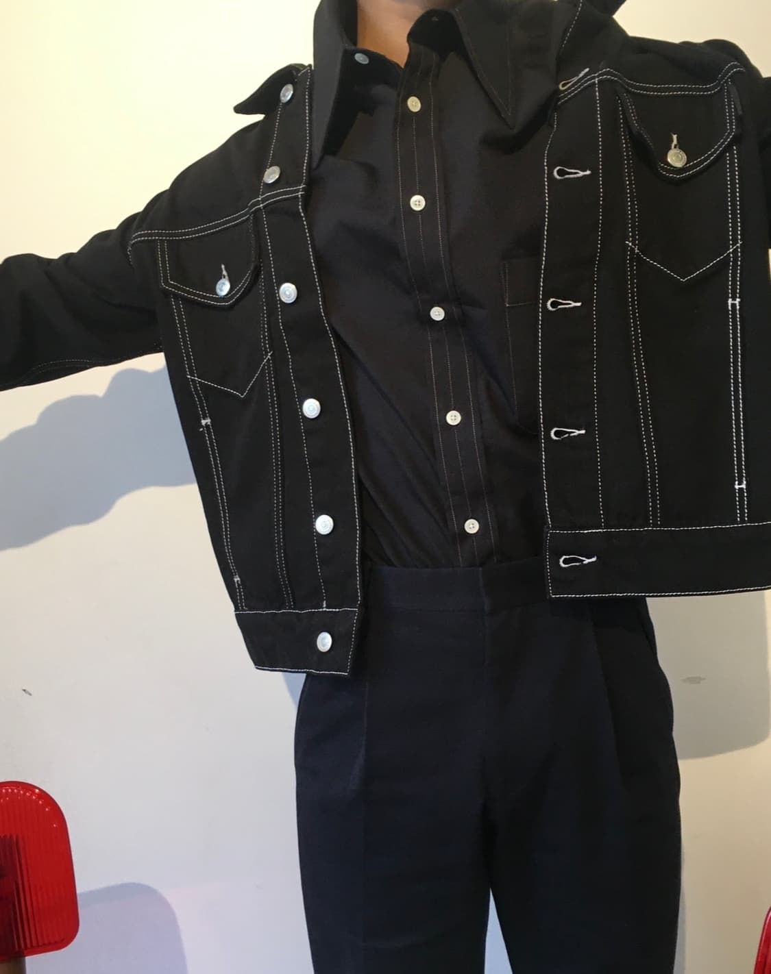 [M] 산드로 스티치 자켓 블랙 상품이미지6