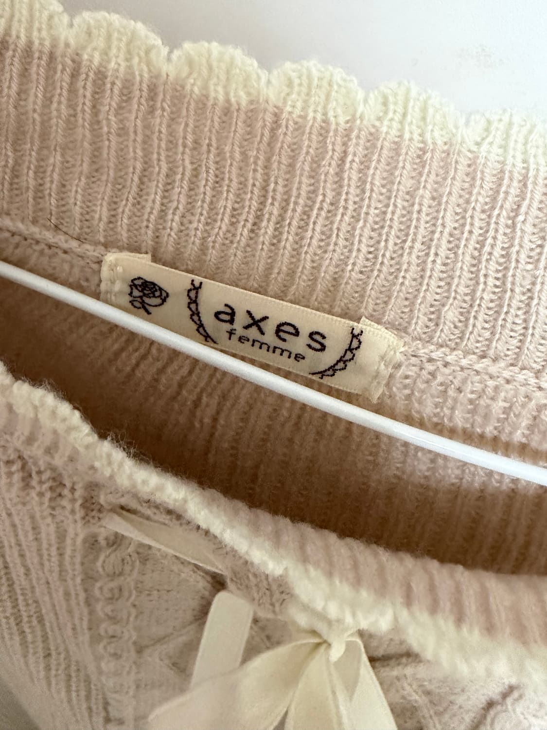 라떼 히메 갸루 로걀 일본 엑시즈팜 아일렛 리본 니트  상품이미지2