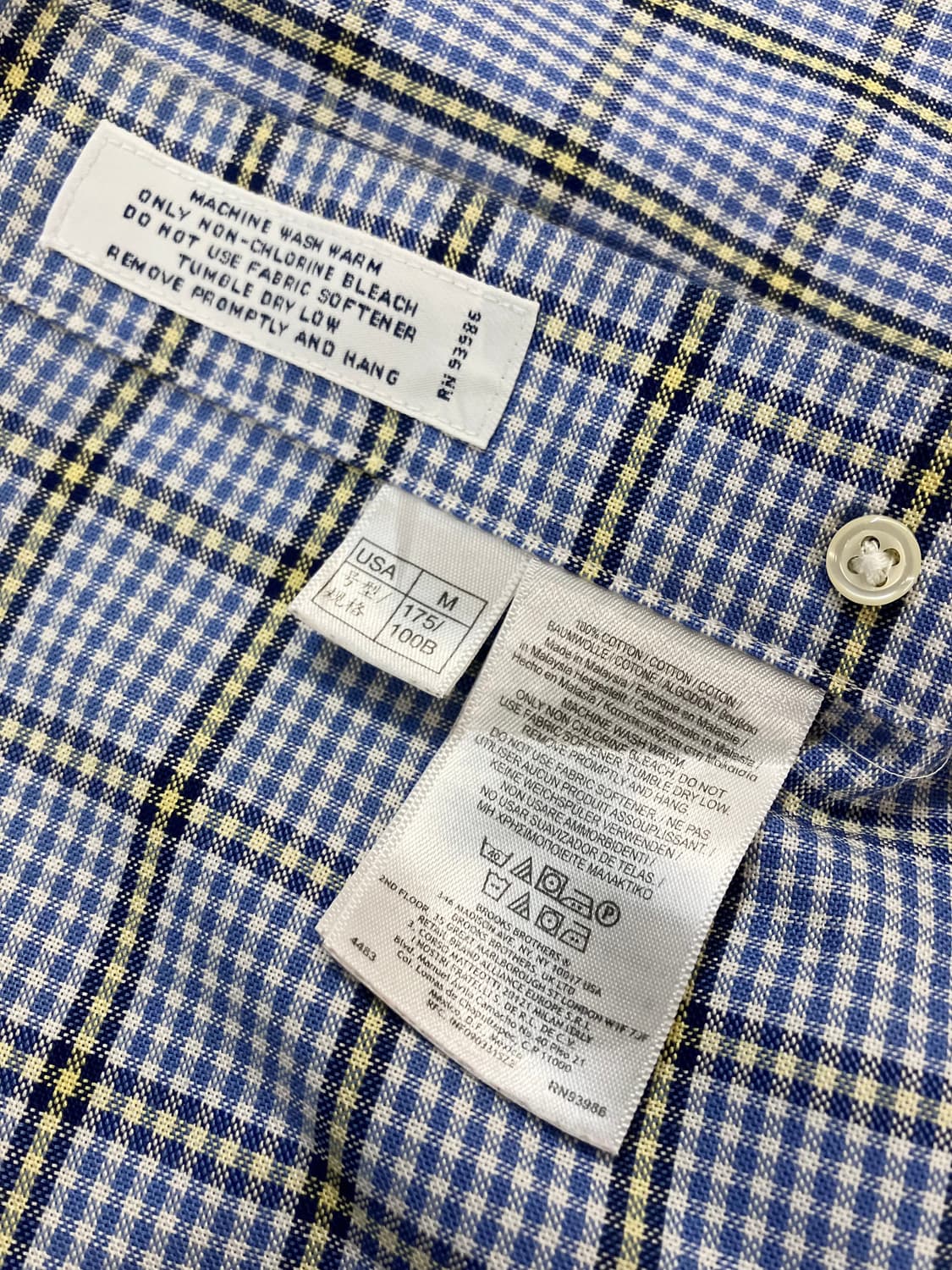 브룩스 브라더스 체크 반팔 셔츠 스카이블루 M  #csz3708 상품이미지6