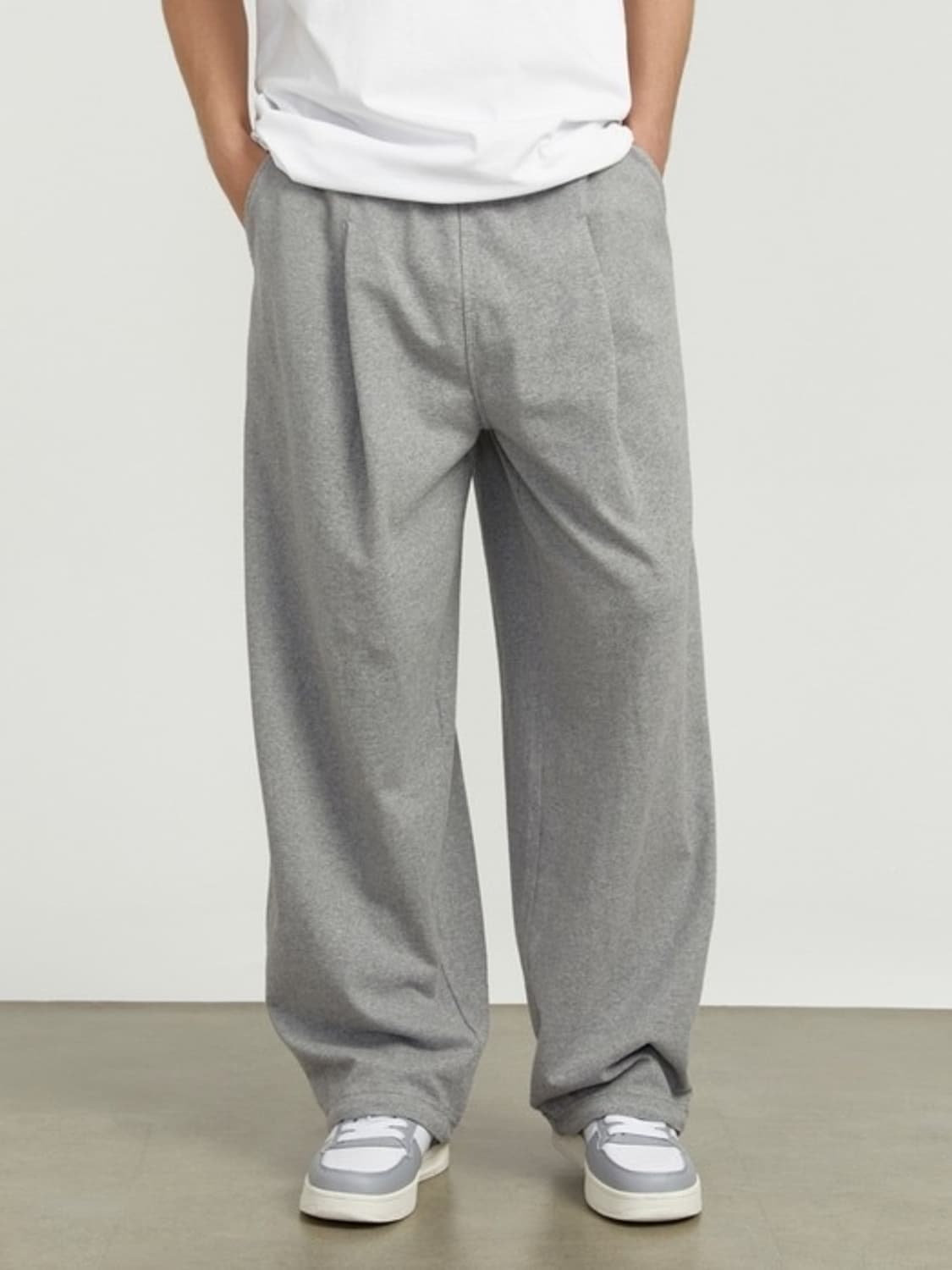 [M] 챔피온 논기모 와이드 그레이 팬츠 상품이미지1