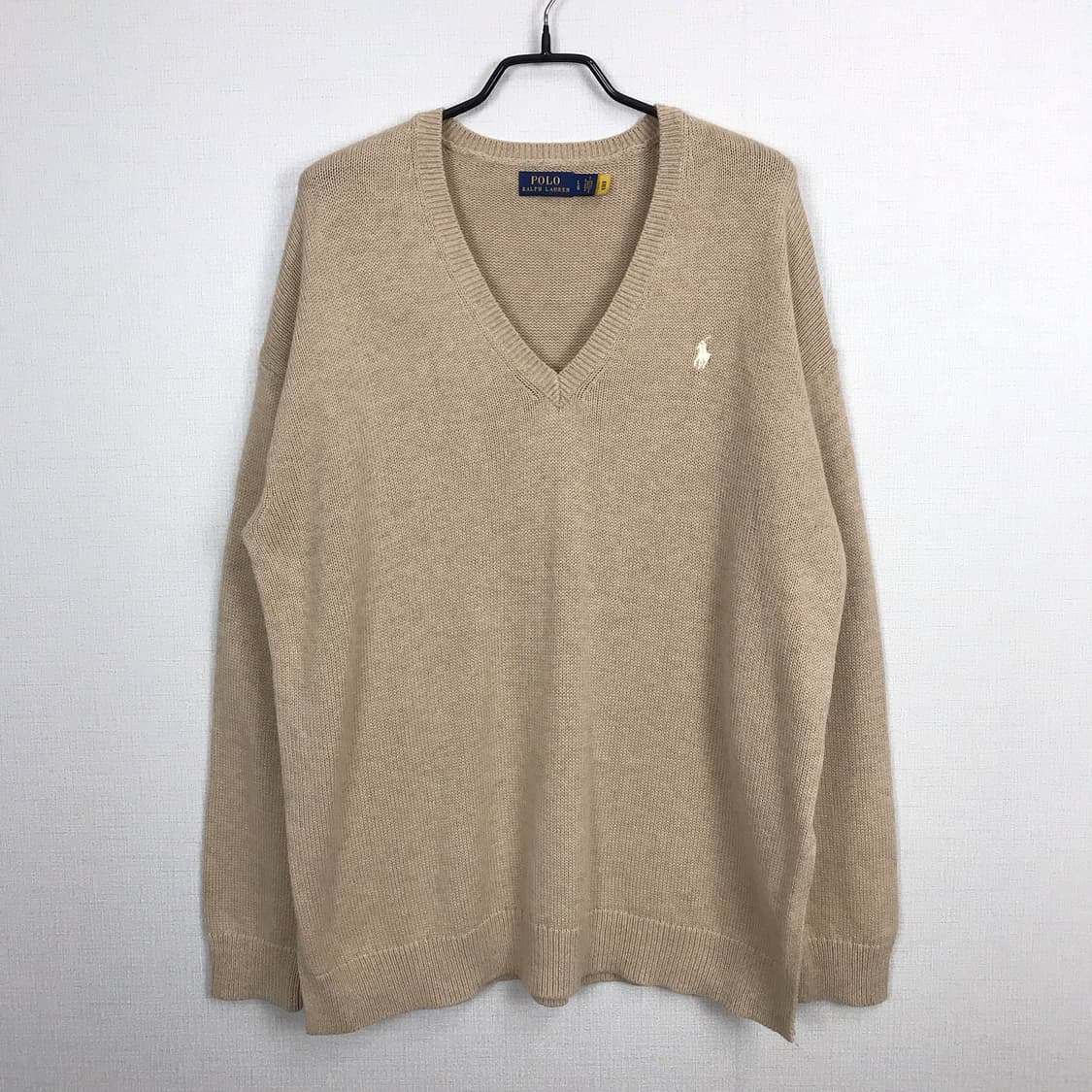 폴로 랄프로렌 V넥 절개 오버핏 니트 여성L 상품이미지2