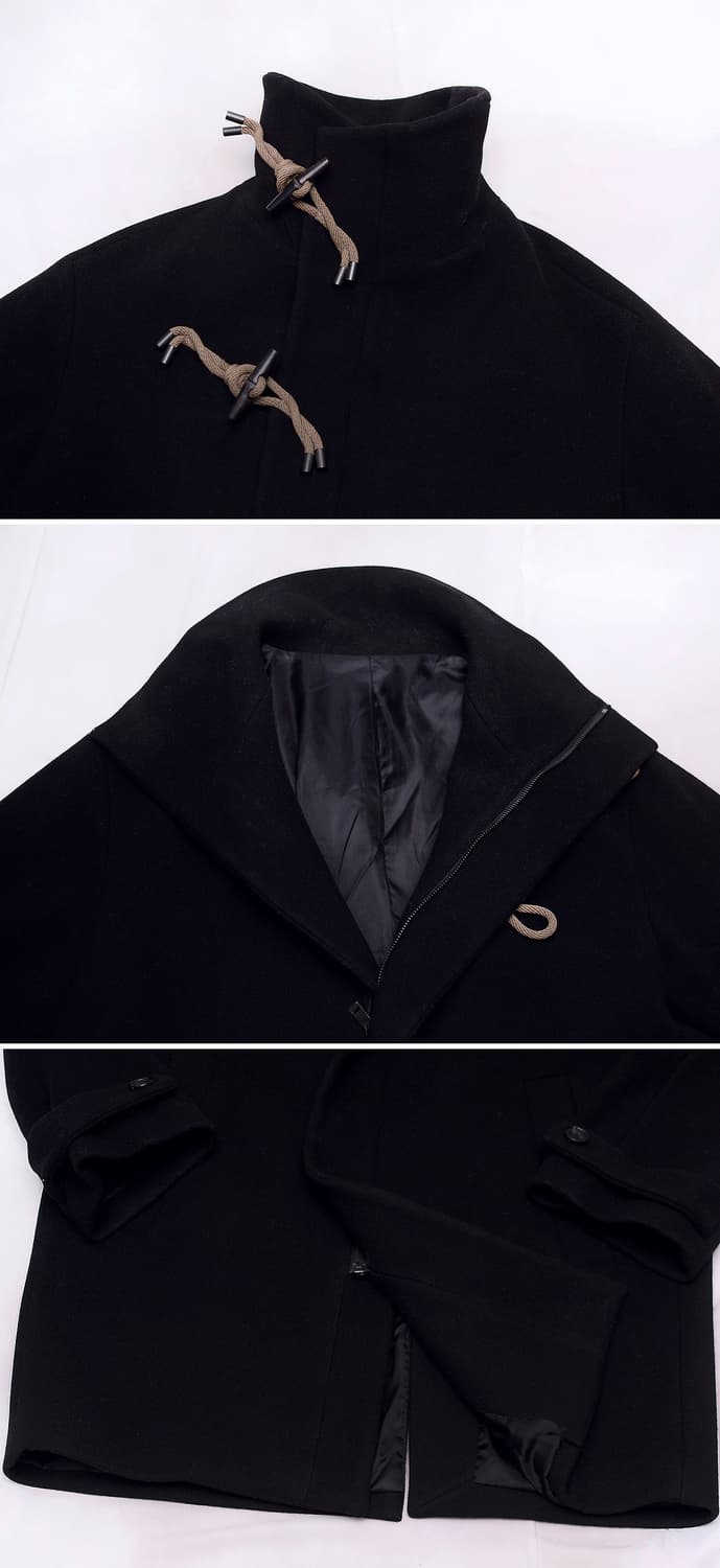 시스템 옴므 울캐시미어 집업 하이넥 더플 오버 코트 (100-105) 상품이미지4