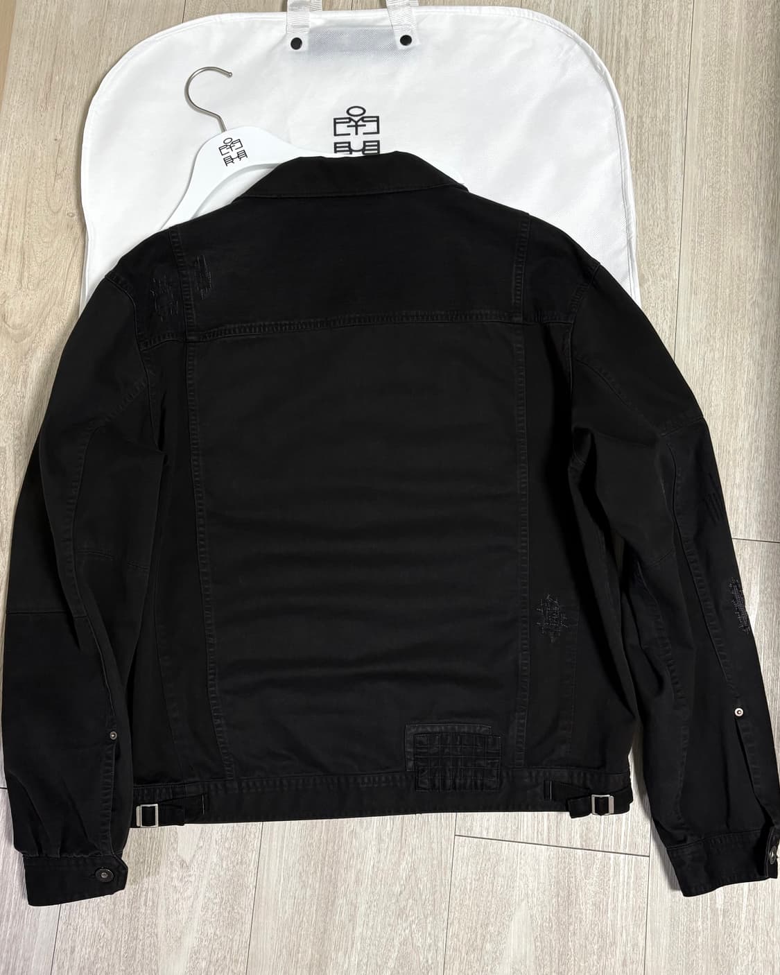 [2]폴리테루 사시코 트러커 자켓 블랙 상품이미지5