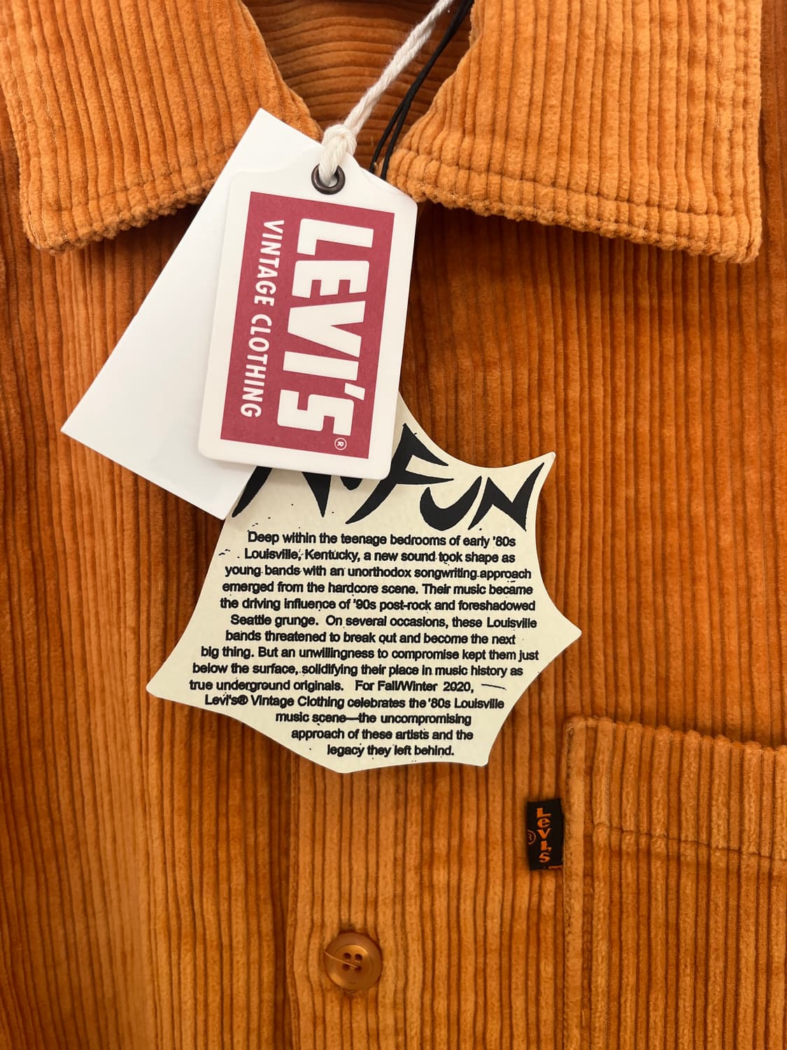 리바이스빈티지클로딩 Lvc Cord Shirt Golden Oak M 상품이미지4