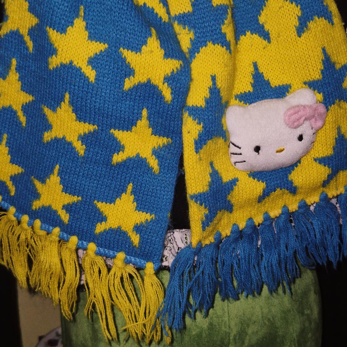 02s 고전 키티 인형 스타 패턴 니트 머플러 상품이미지10