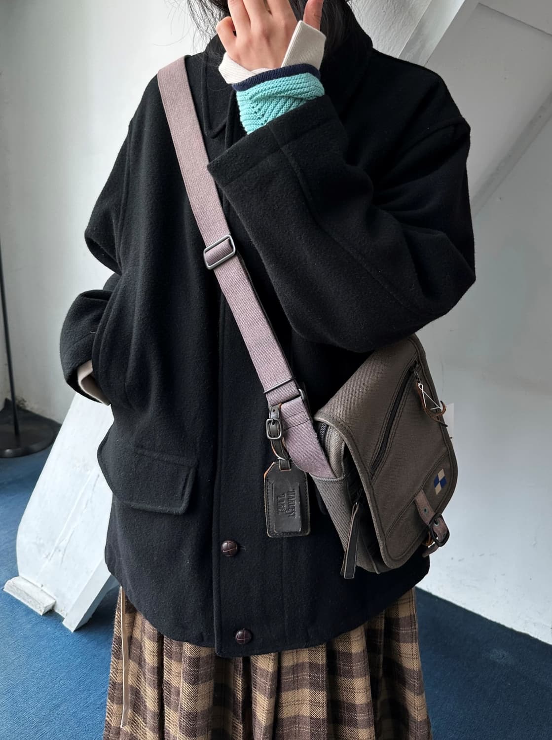 Brushed wool design zip single coat 상품이미지4