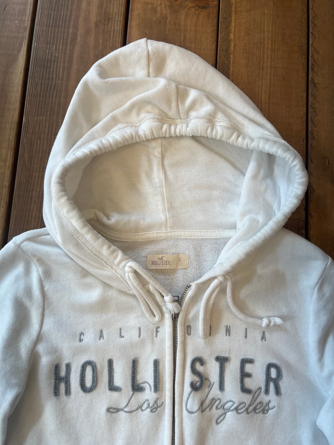 Hollister 화이트 패치 후드집업 상품이미지7