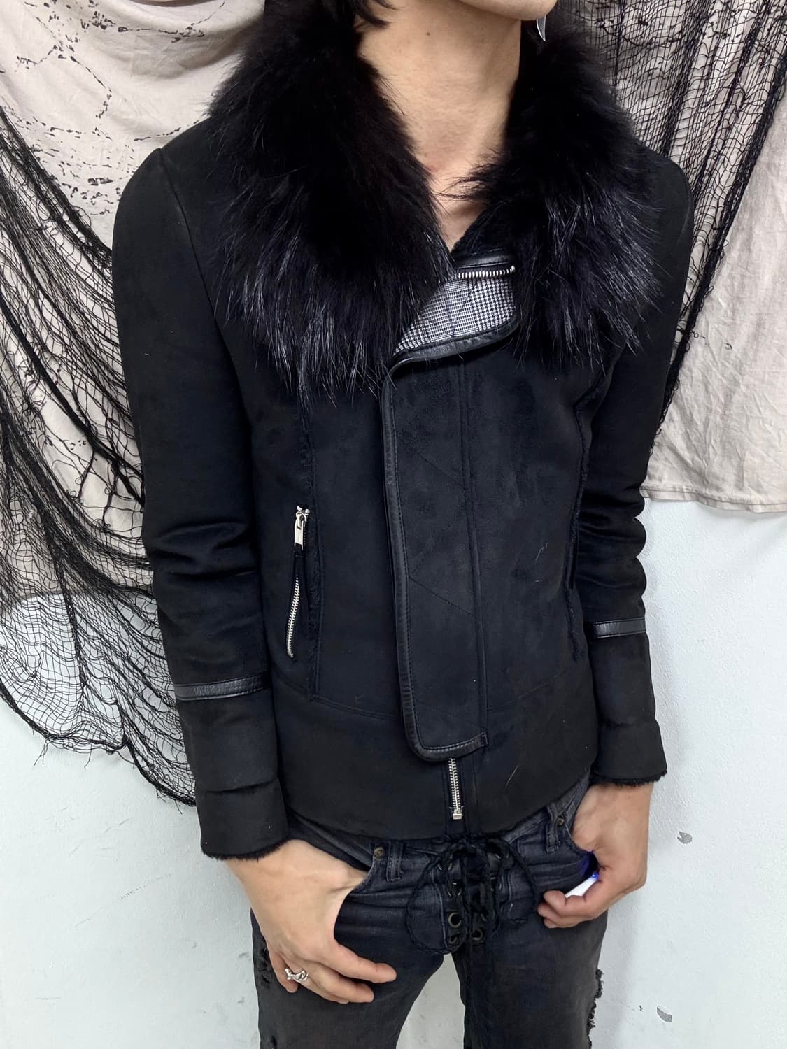 [VKEI]Raccoon Fur Trimming Jacket 상품이미지1