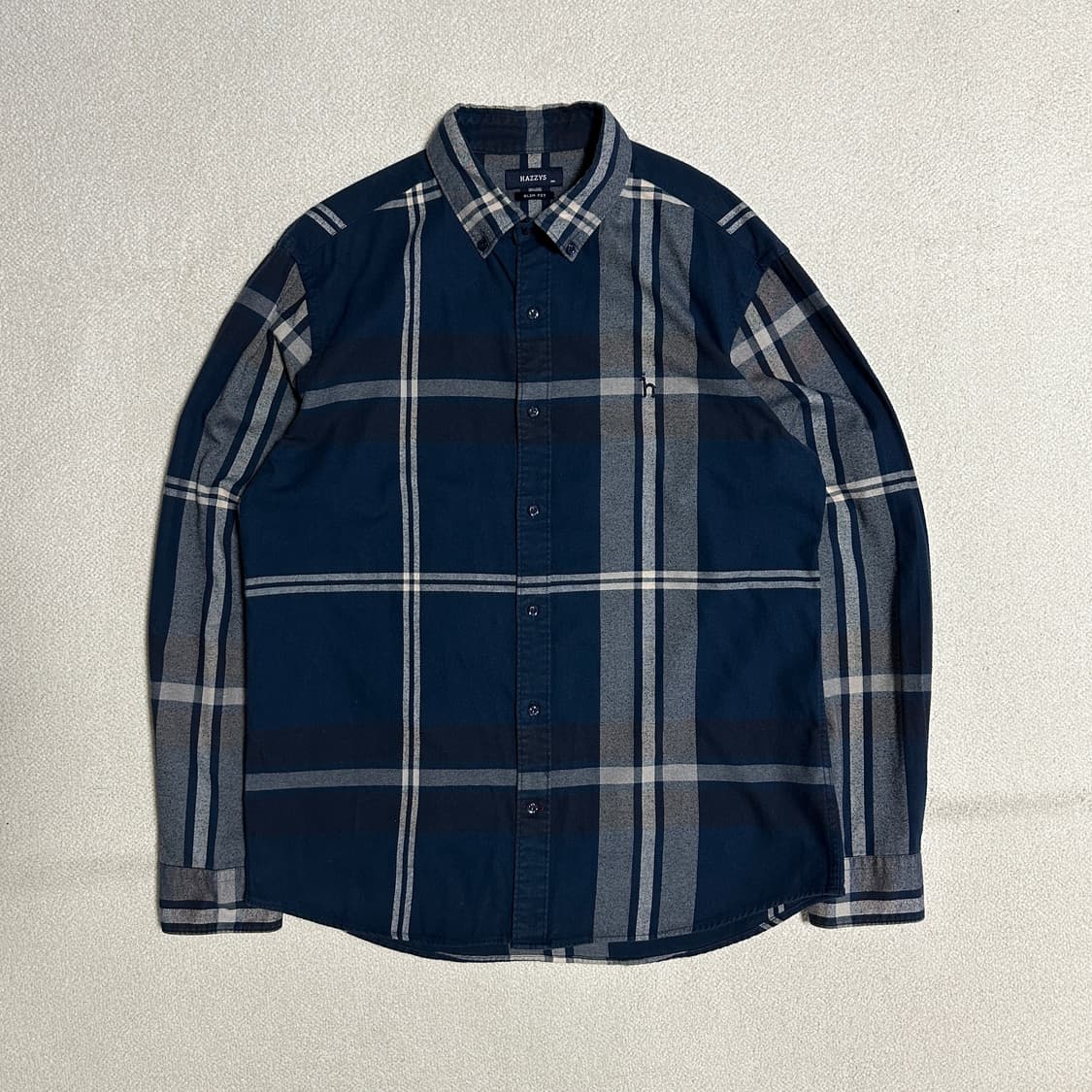 헤지스 슬림핏 체크 긴팔 셔츠 상품이미지2