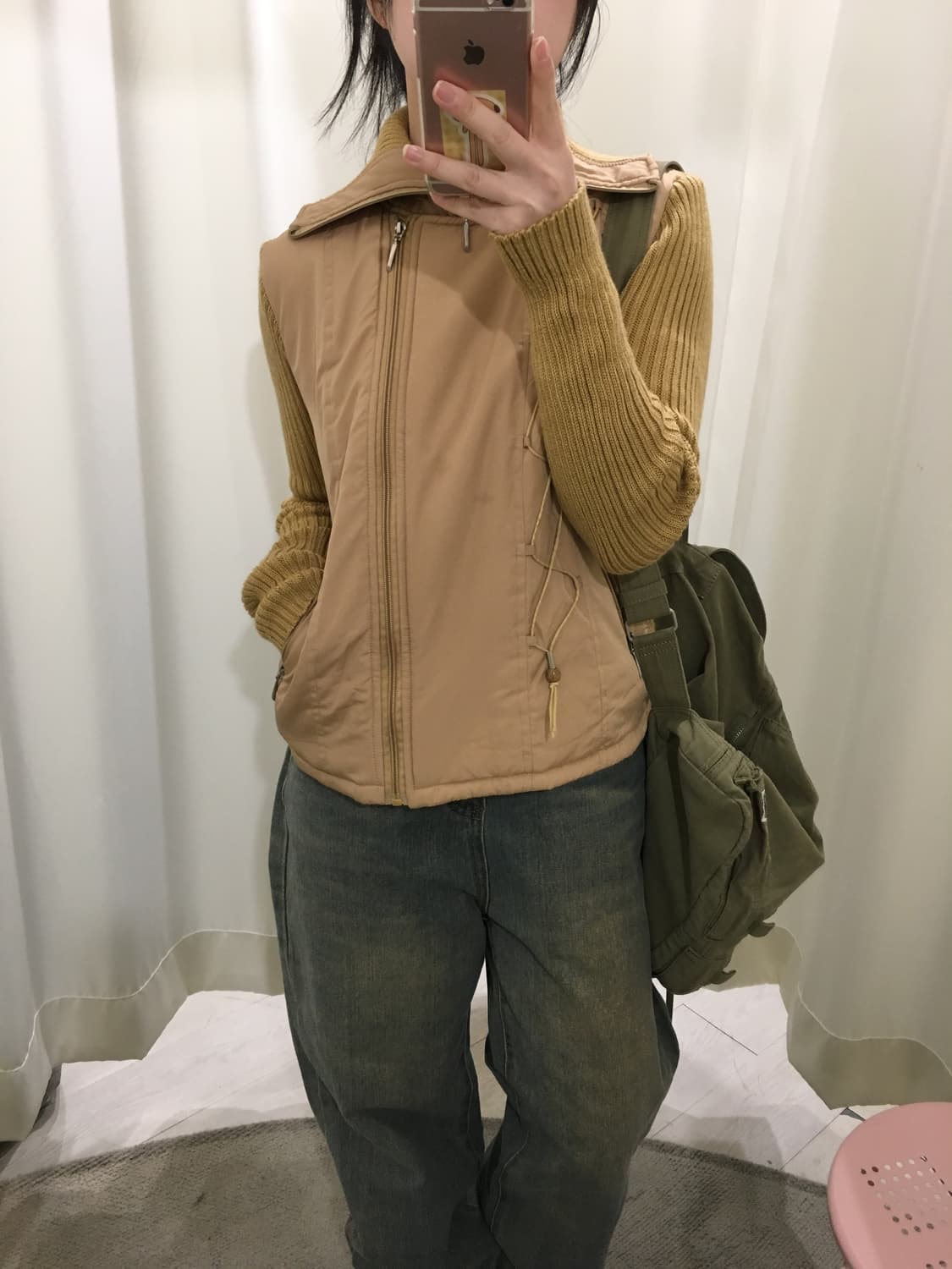 Knit-Sleeve Highneck Puffer 상품이미지6