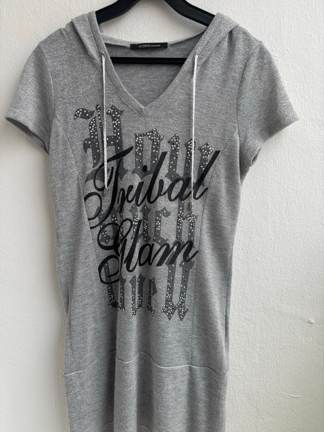 Vintage Grey Graphic Hood Top 상품이미지6