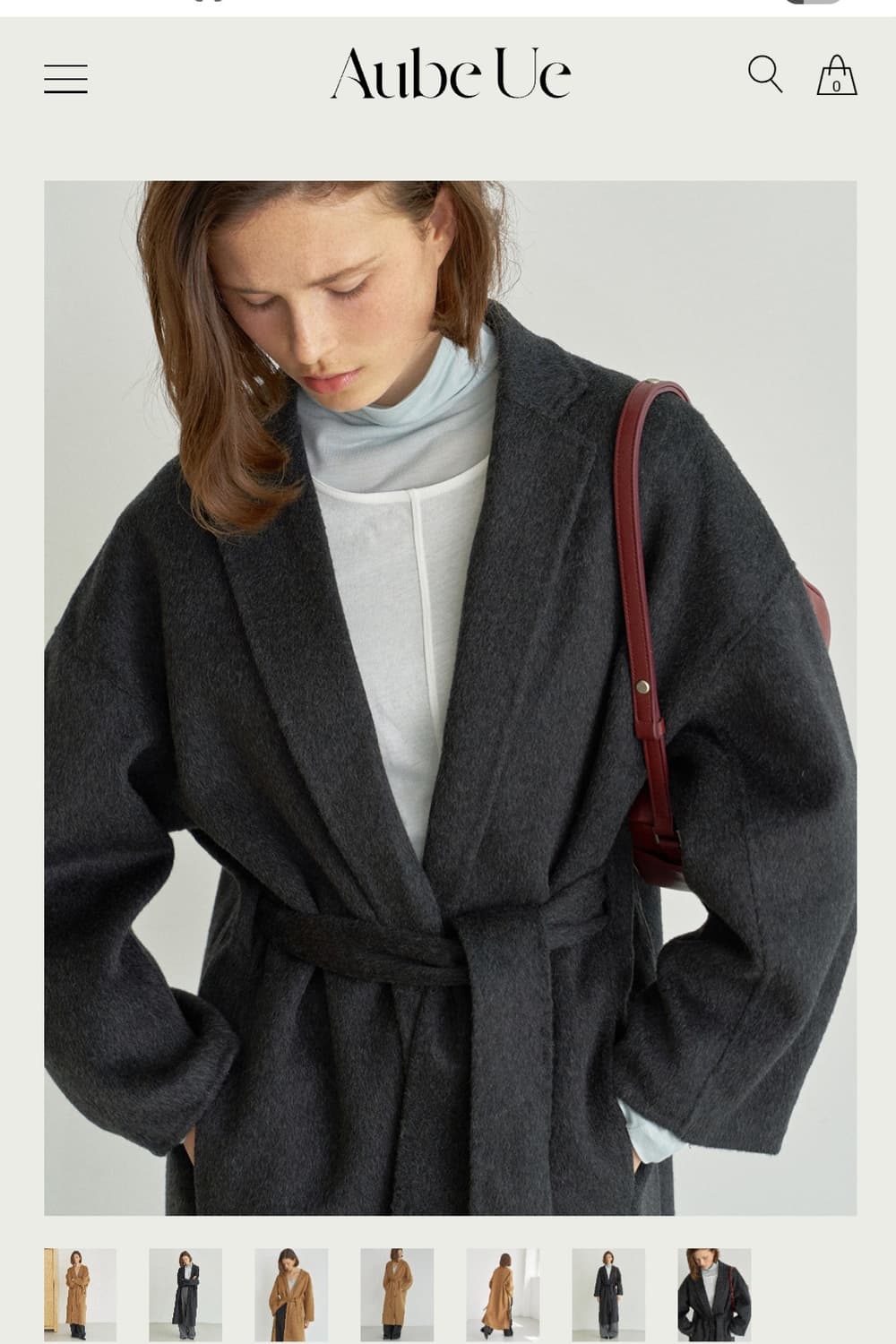 캐시미어 로브 핸드메이드 코트 차콜.56만원.택있음 상품이미지3