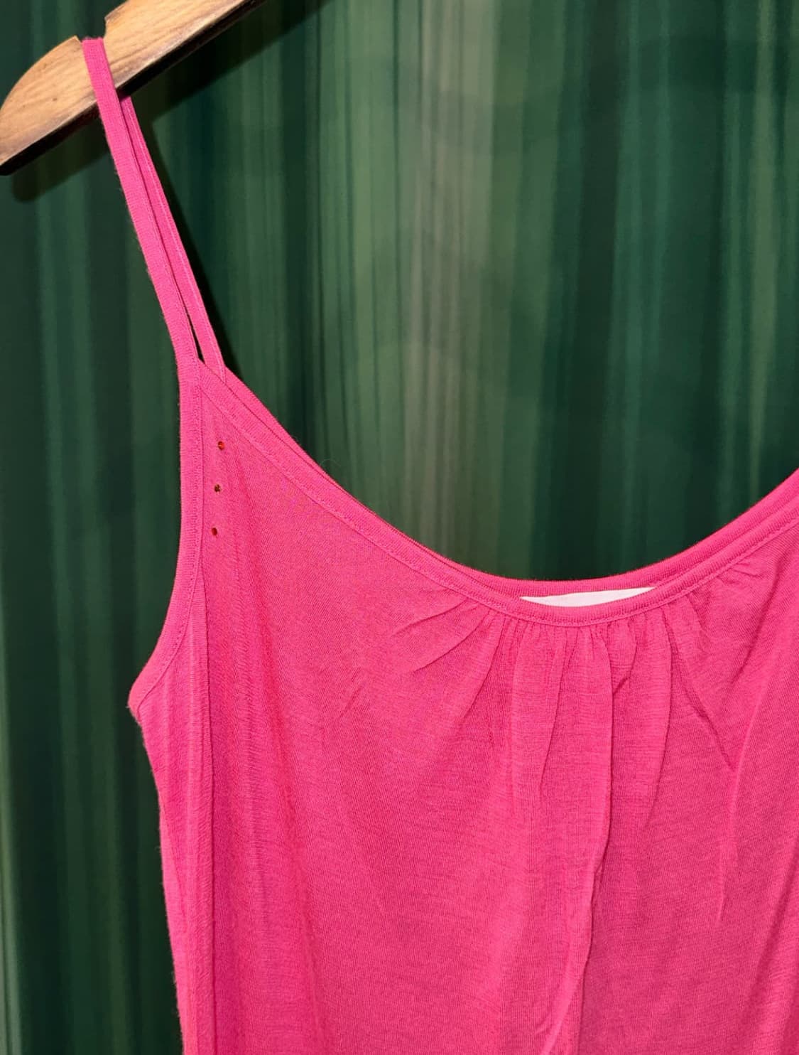 핫핑크 큐빅 셔링 나시 니혼진 모리걸 러블리 빈티지 상품이미지2