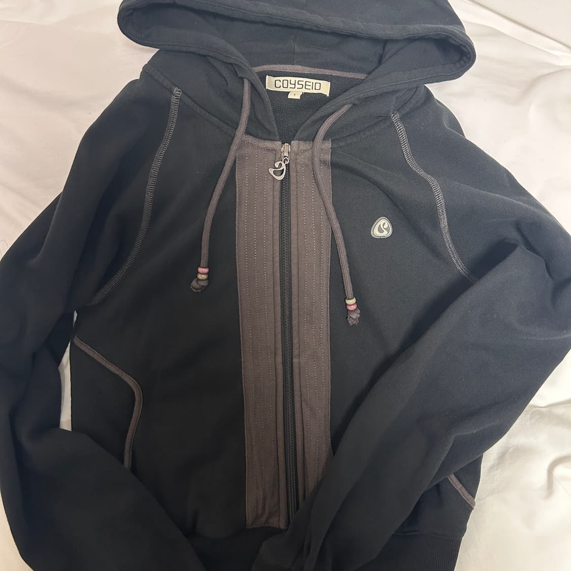 코이세이오 퍼커링 후드집업 블랙 1사이즈 상품이미지3