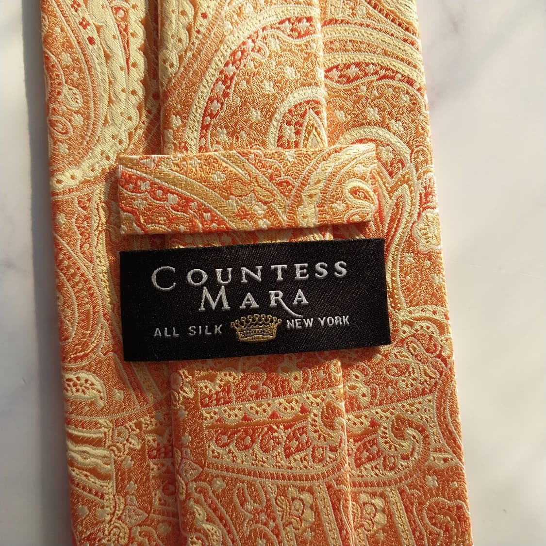 카운테스마라 실크 오렌지 페이즐리 넥타이 9.6cm A+등급 K1336
 상품이미지10