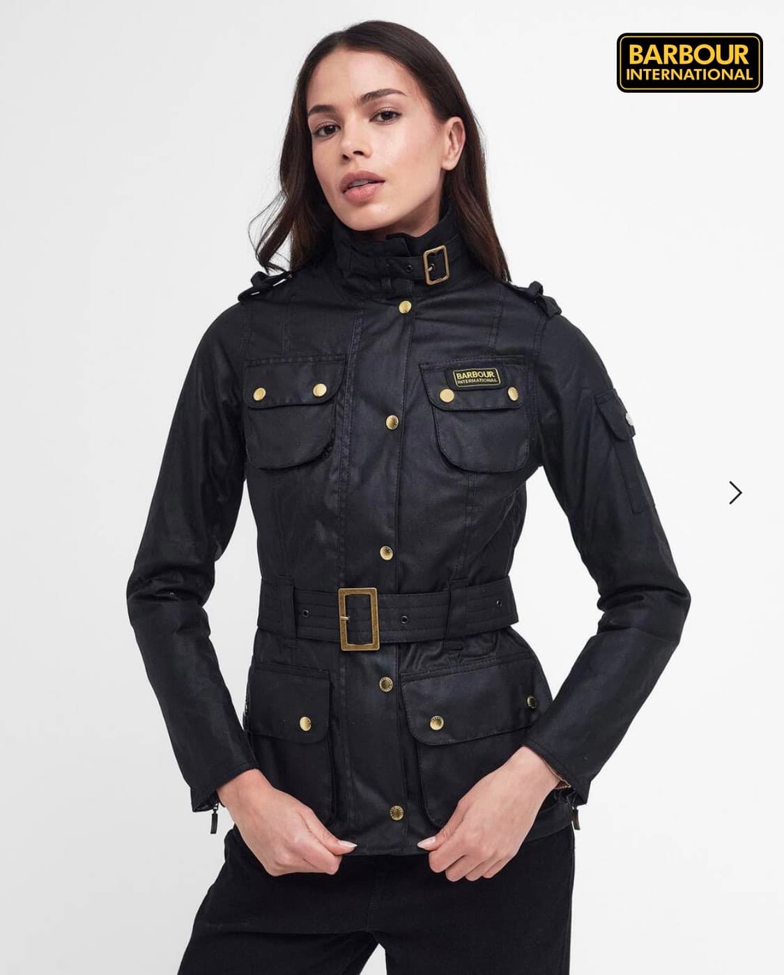 바버 인터네셔널 왁스 자켓 블랙[UK 8] 상품이미지1