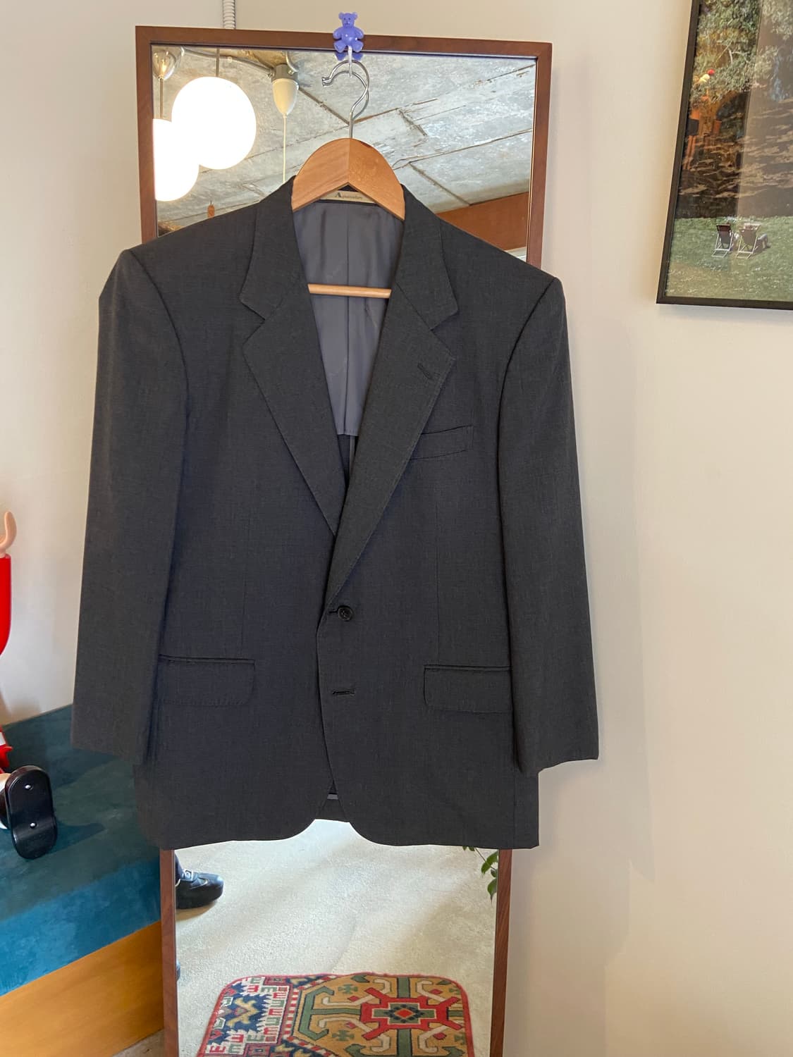 아쿠아커스텀 회색 남성 정장 자켓 상품이미지2