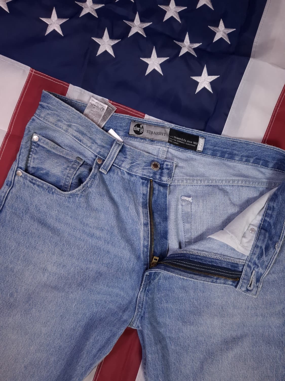 오리지날 리바이스 실버탭 루즈 스트레이트핏 워싱 데님진 상품이미지5