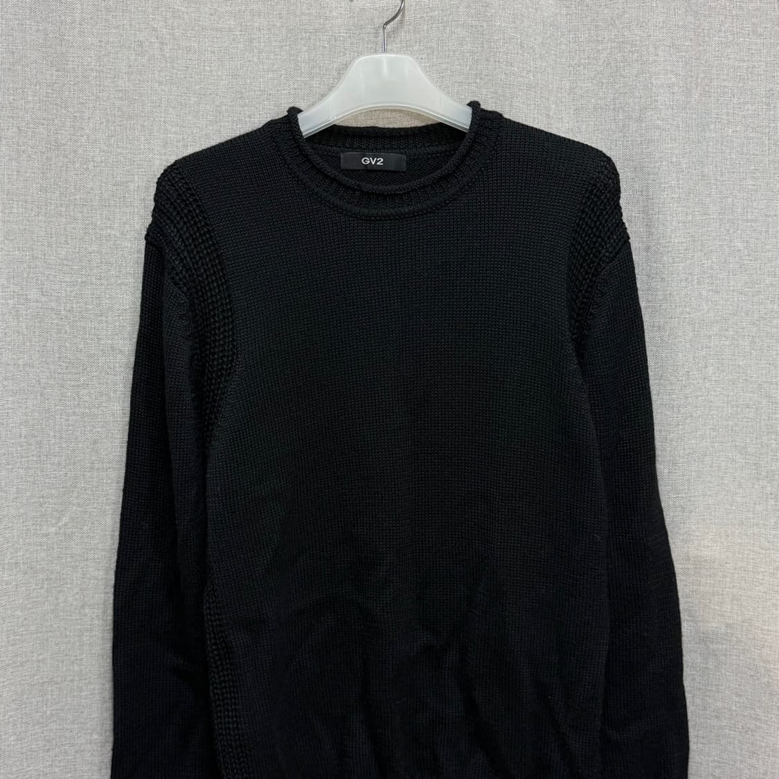 [XL] GV2 jeans 남성 블랙 라운드 긴팔 니트 상품이미지2