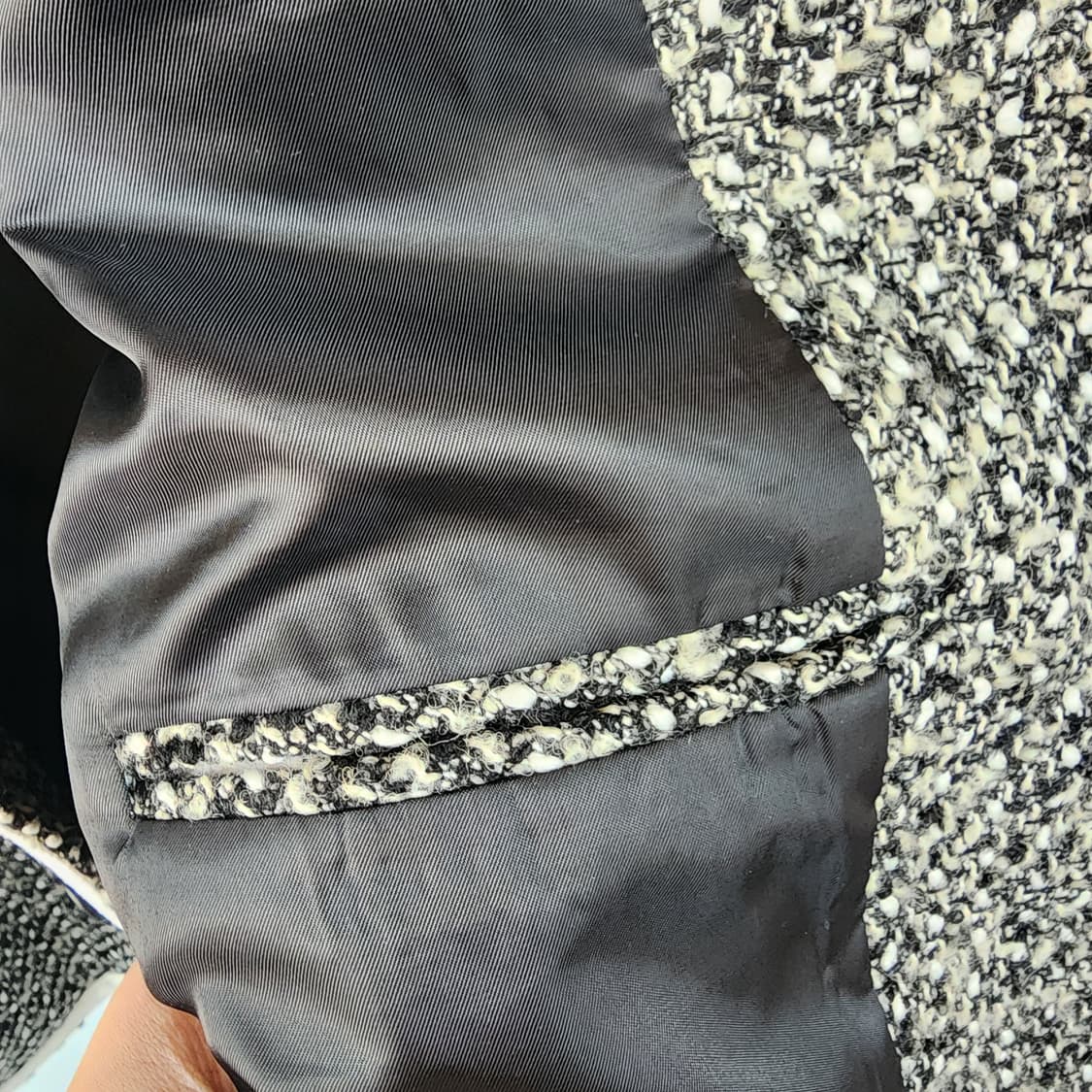 OWN 트위드 노카라 자켓 상품이미지7