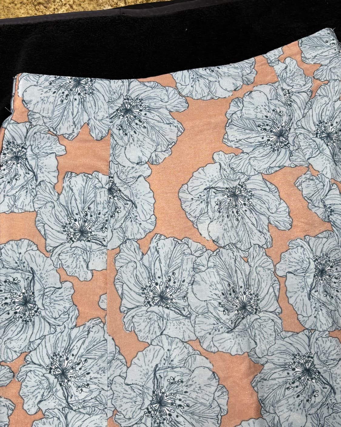 일본빈티지 블루 플라워 롱스커트 상품이미지3