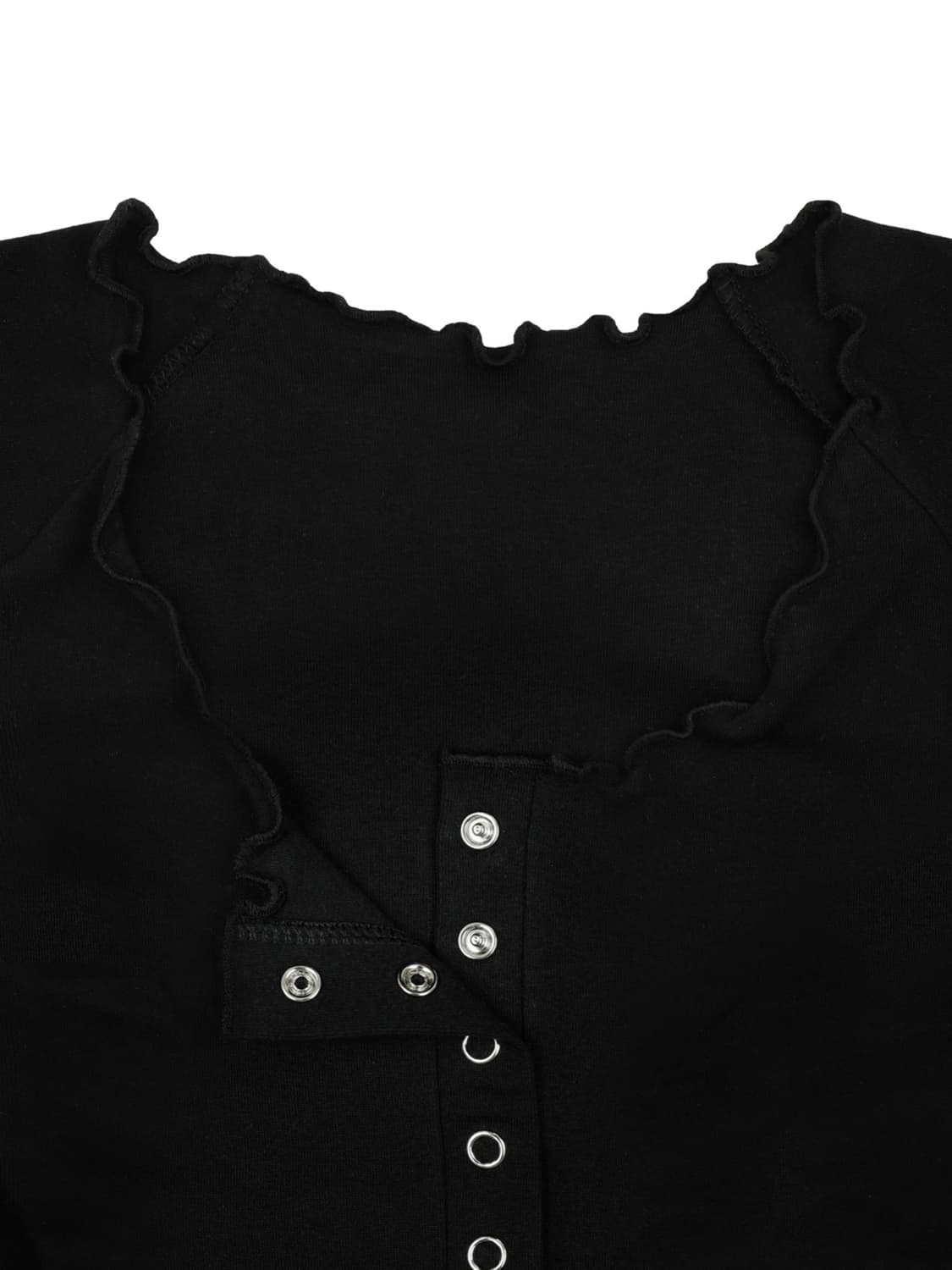 페일제이드 하프 슬리브 웨이브 스냅 티 블랙 상품이미지5