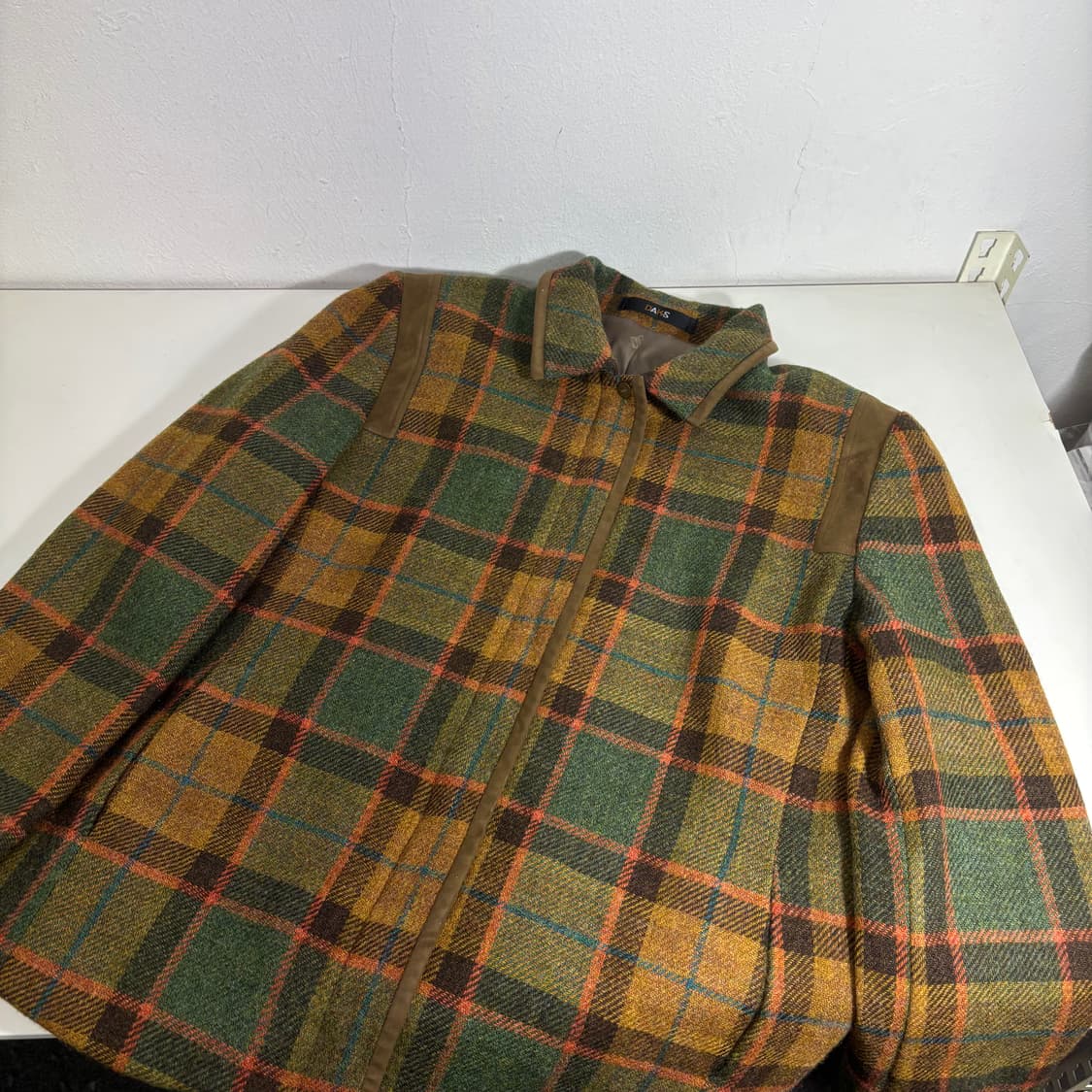 우먼M-L 닥스우먼 스웨이드포인트 트위드 울자켓 상품이미지1