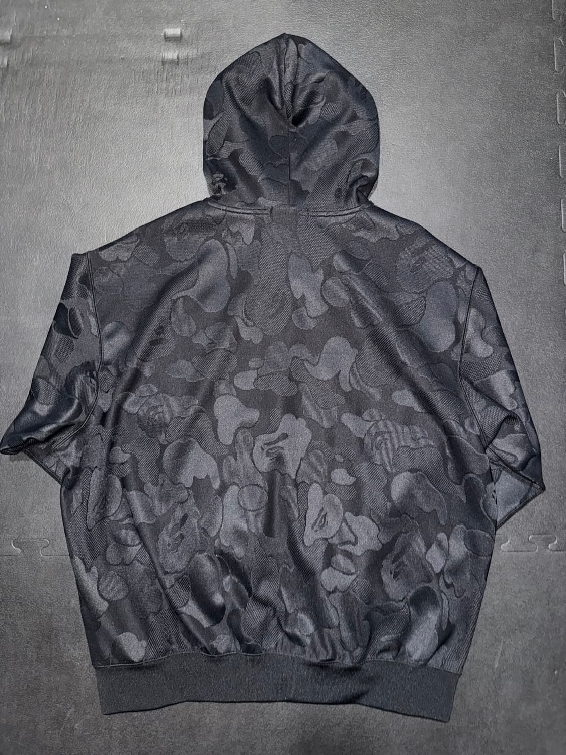 유일매물) 베이프 솔리드 카모 자카드 원 포인트 릴렉스 핏 집 후드 블랙 상품이미지2