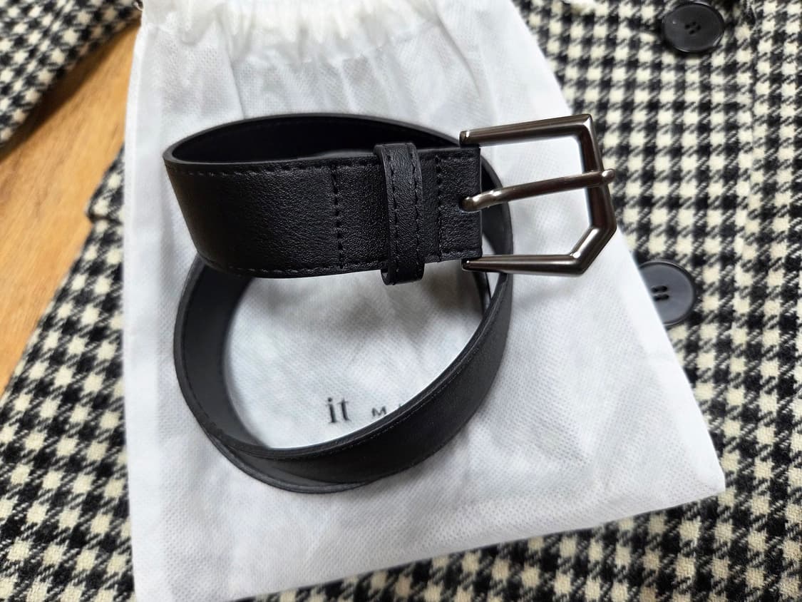 잇미샤(it michaa) 벨티드 체크 투버튼자켓 44 새상품 상품이미지8