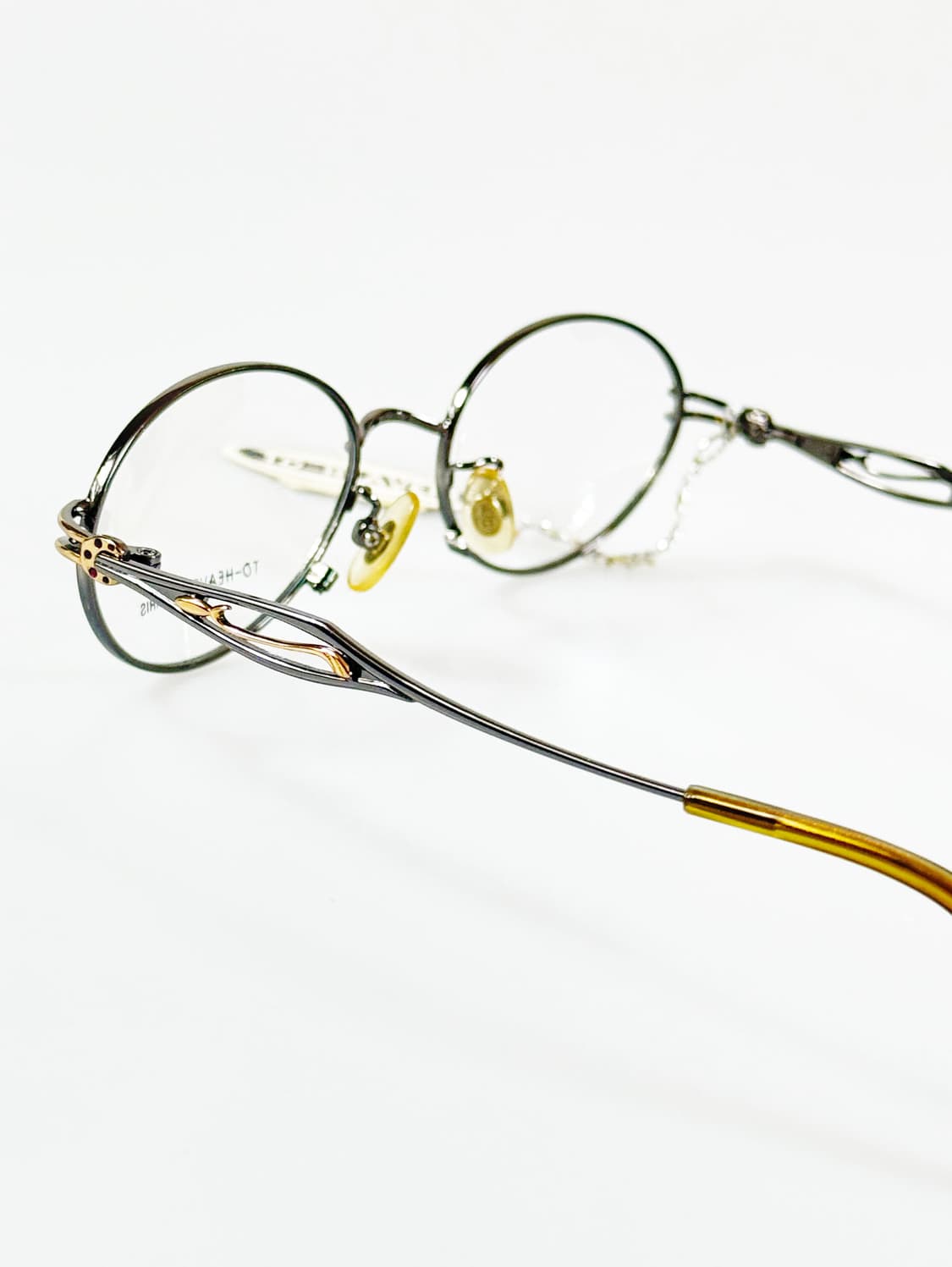 90s TO-HEAVEN PARIS 건메탈 슬림 오벌 빈티지 안경 상품이미지4